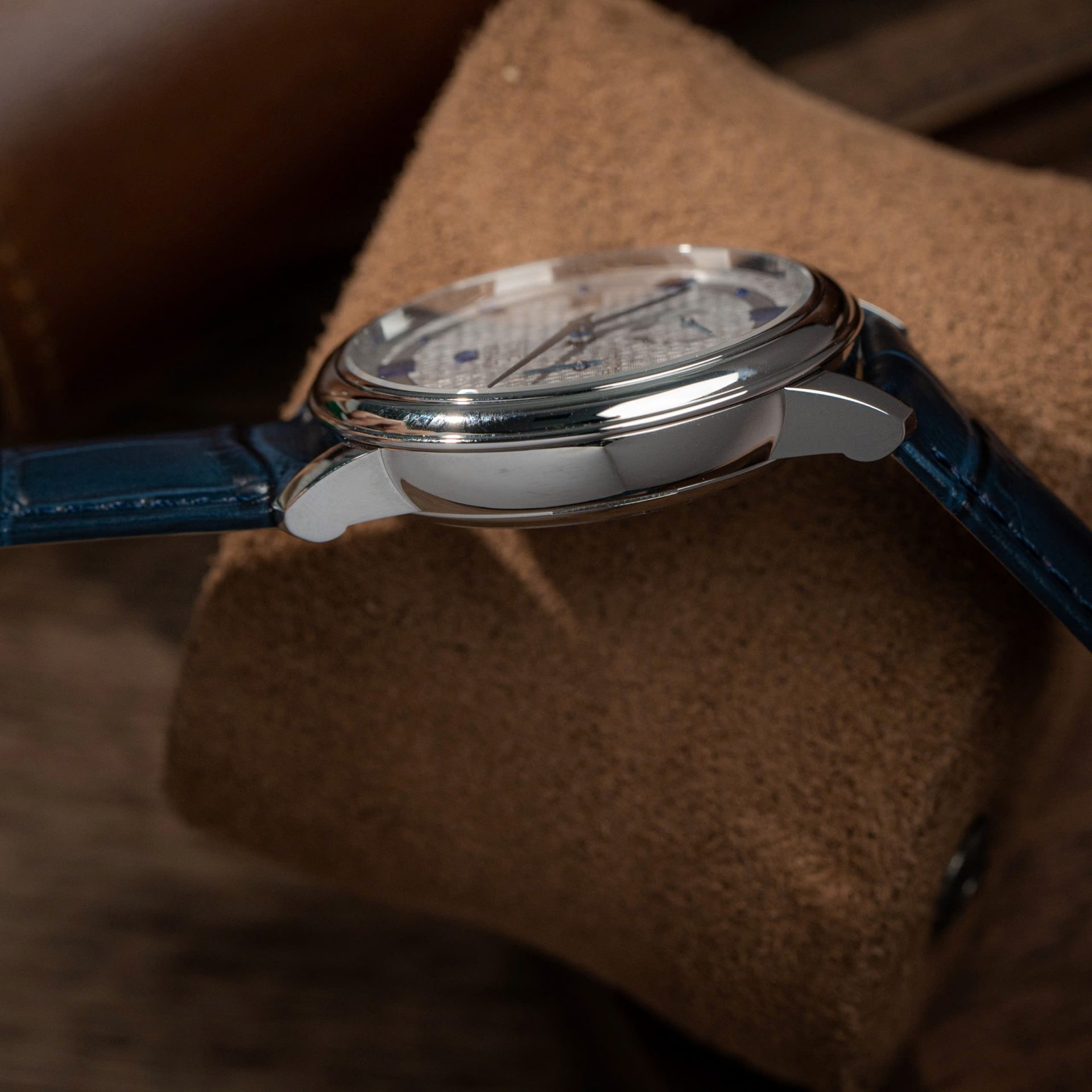 Omega De Ville Prestige Power Reserve Replica 11 Watch Blue Leather Strap 39.5mm - Top club
