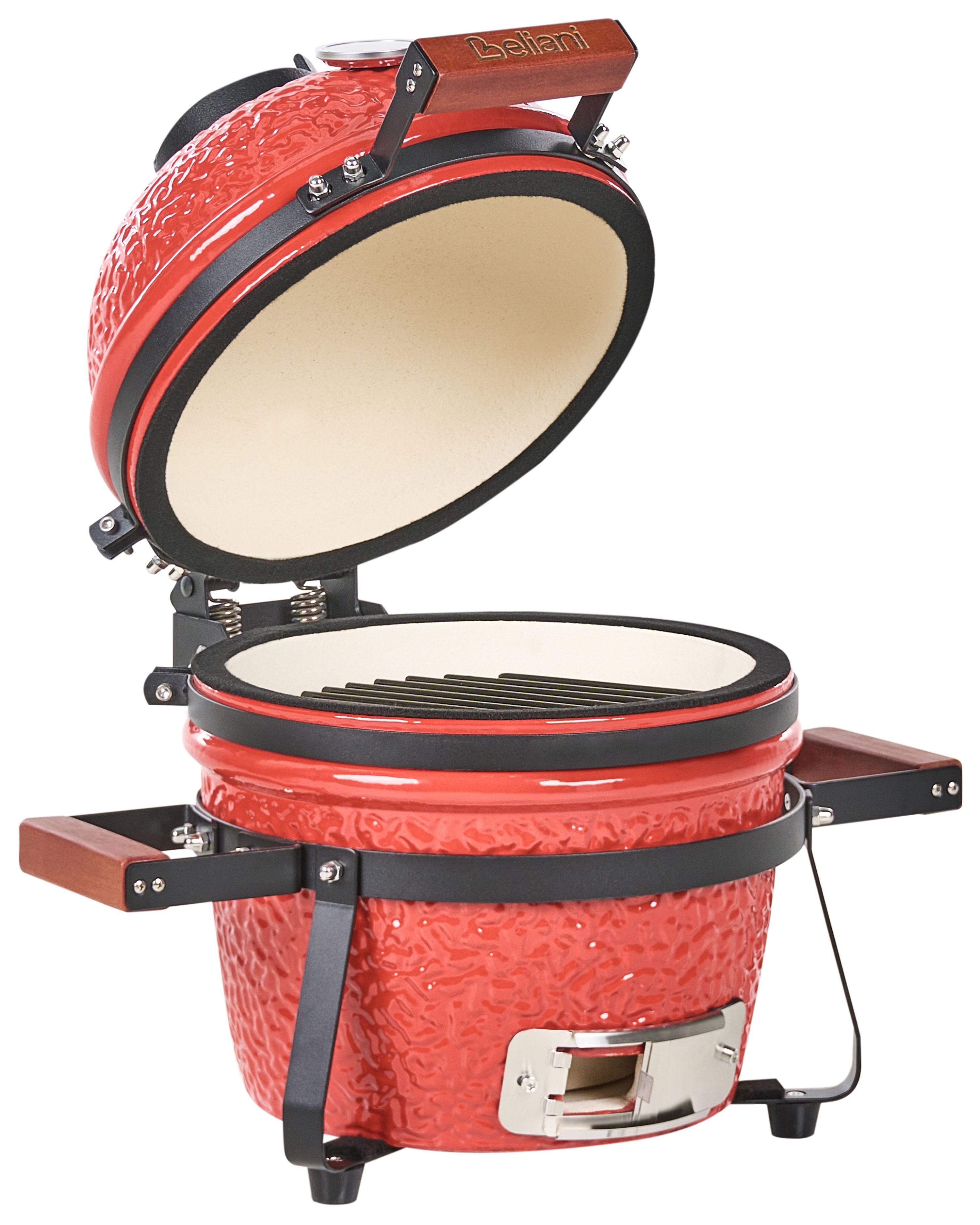 Mini Charcoal BBQ Grill KAMADO Ceramic Red