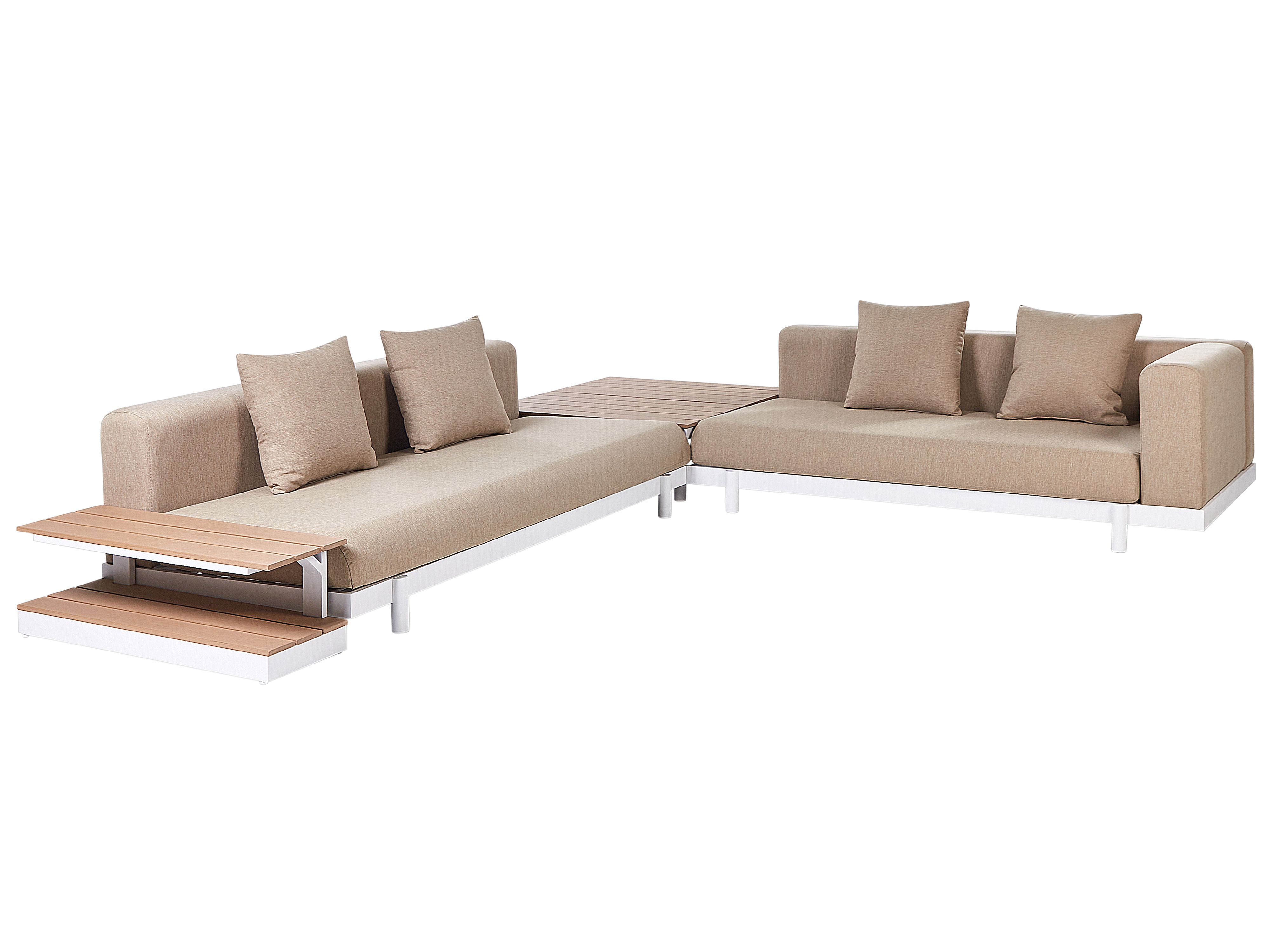 Garden Corner Sofa with Table 5 Seater MISSANELLO Beige