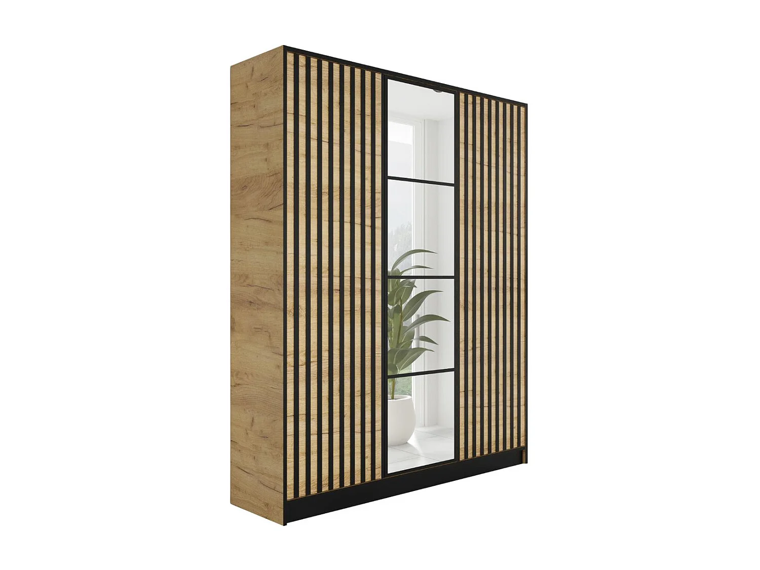 Armoire ouvrante EDEN 3D Modèle 3 Chêne Craft doré