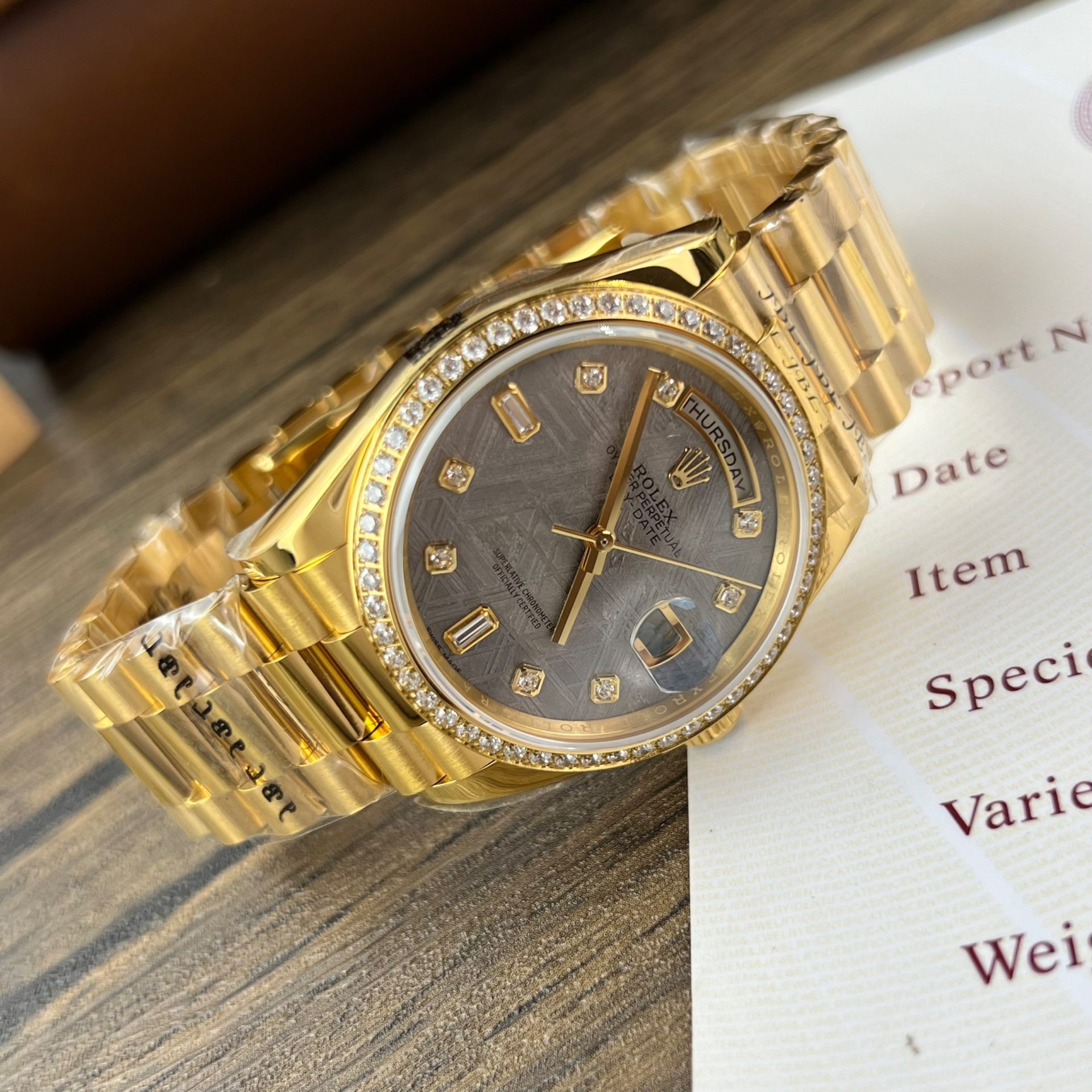 Rolex Fake Watch Day-Date Meteorite Dial RA Factory 36mm - Elite Watch Atelier