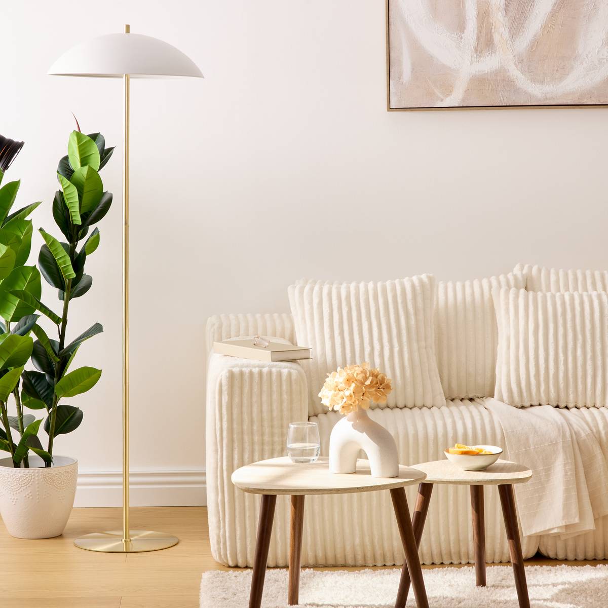 Floor Lamp "Delcia" White, H.150 cm