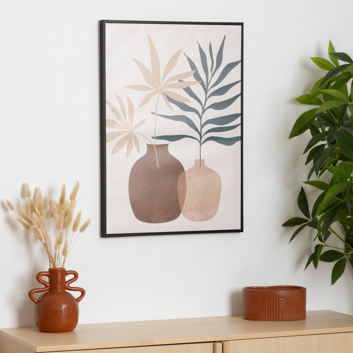 "Scarlett" printed canvas Black, Pink, 50x70 cm