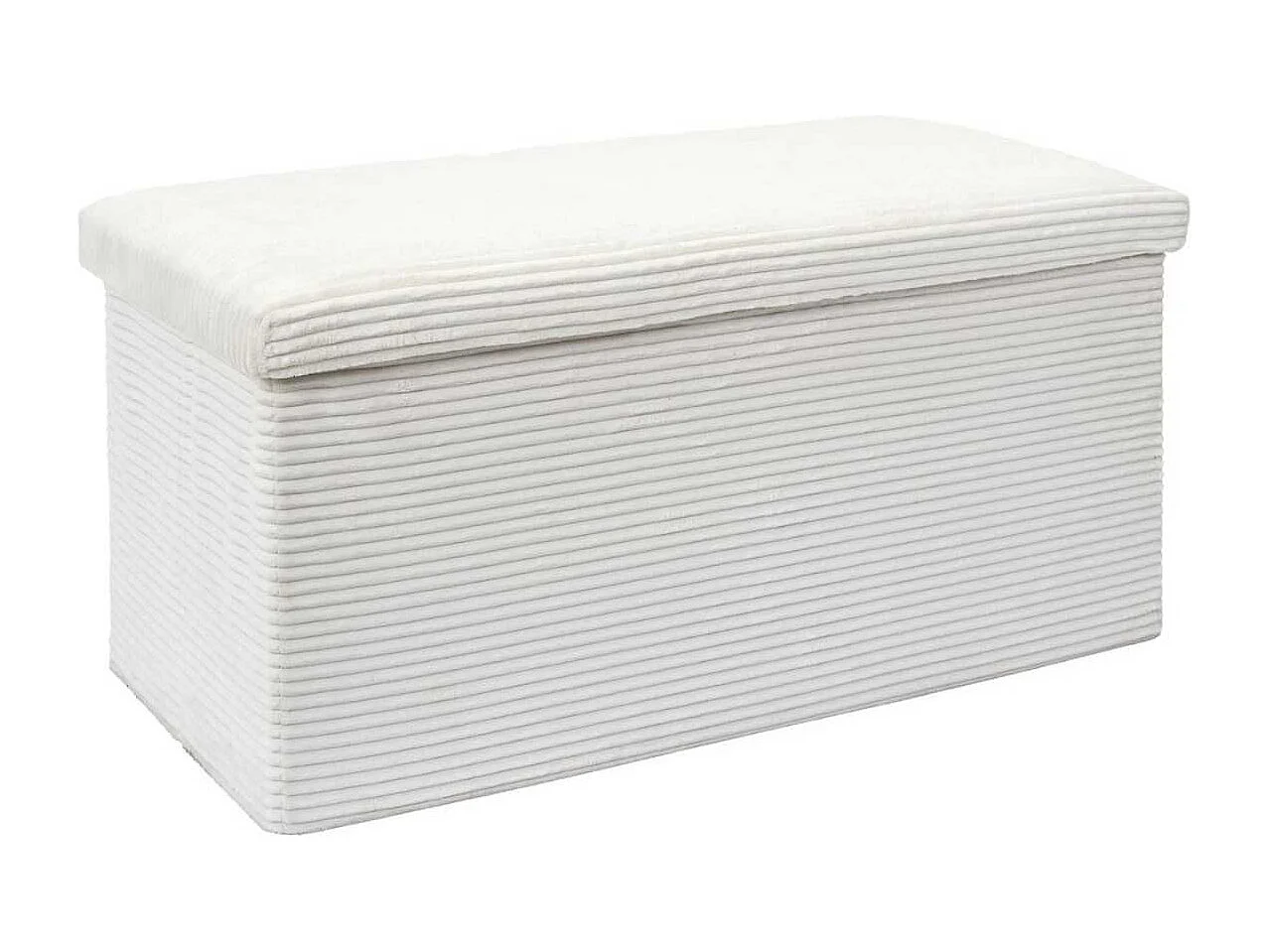 Banc Coffre Pliable Côtelé crème 76x38 cm - AMORY