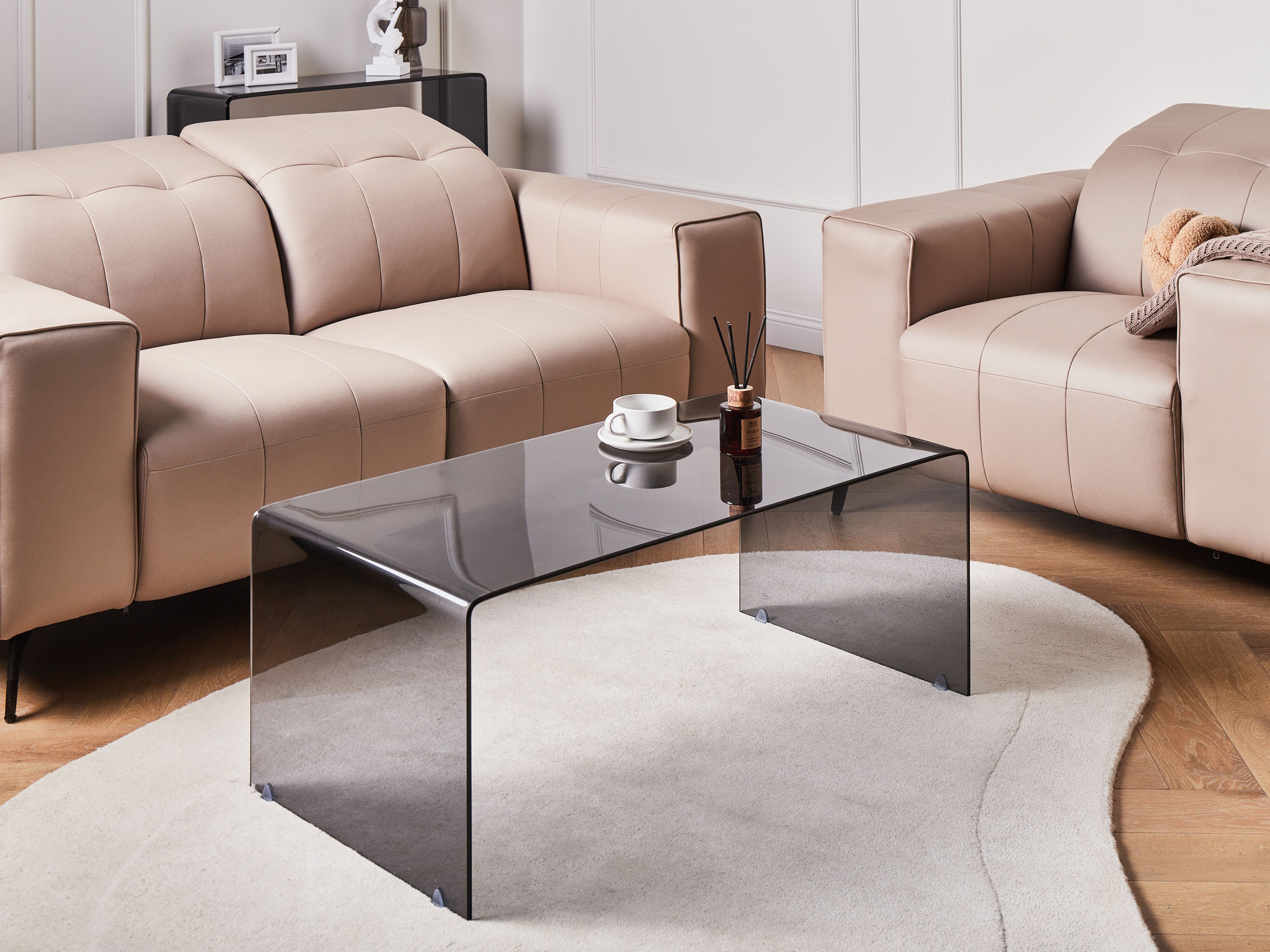 Coffee Table KENDALL Tempered Glass Black