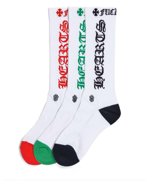 Chrome Hearts Red, Green & Black Socks