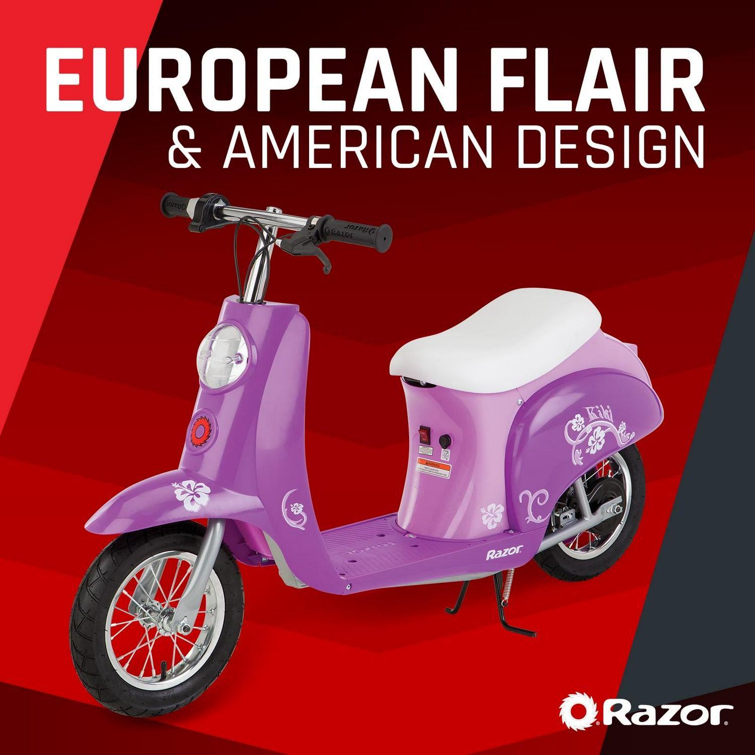 Alternative view of Razor Pocket Mod Miniature Euro-Style Electric Scooter - Kiki Purple. up to 15 mph. for Teen 13+