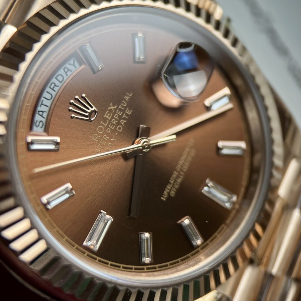 Rolex Replica 11 Watch Day-Date Chocolate Dial Diamond Numbers EW 40mm - Top club