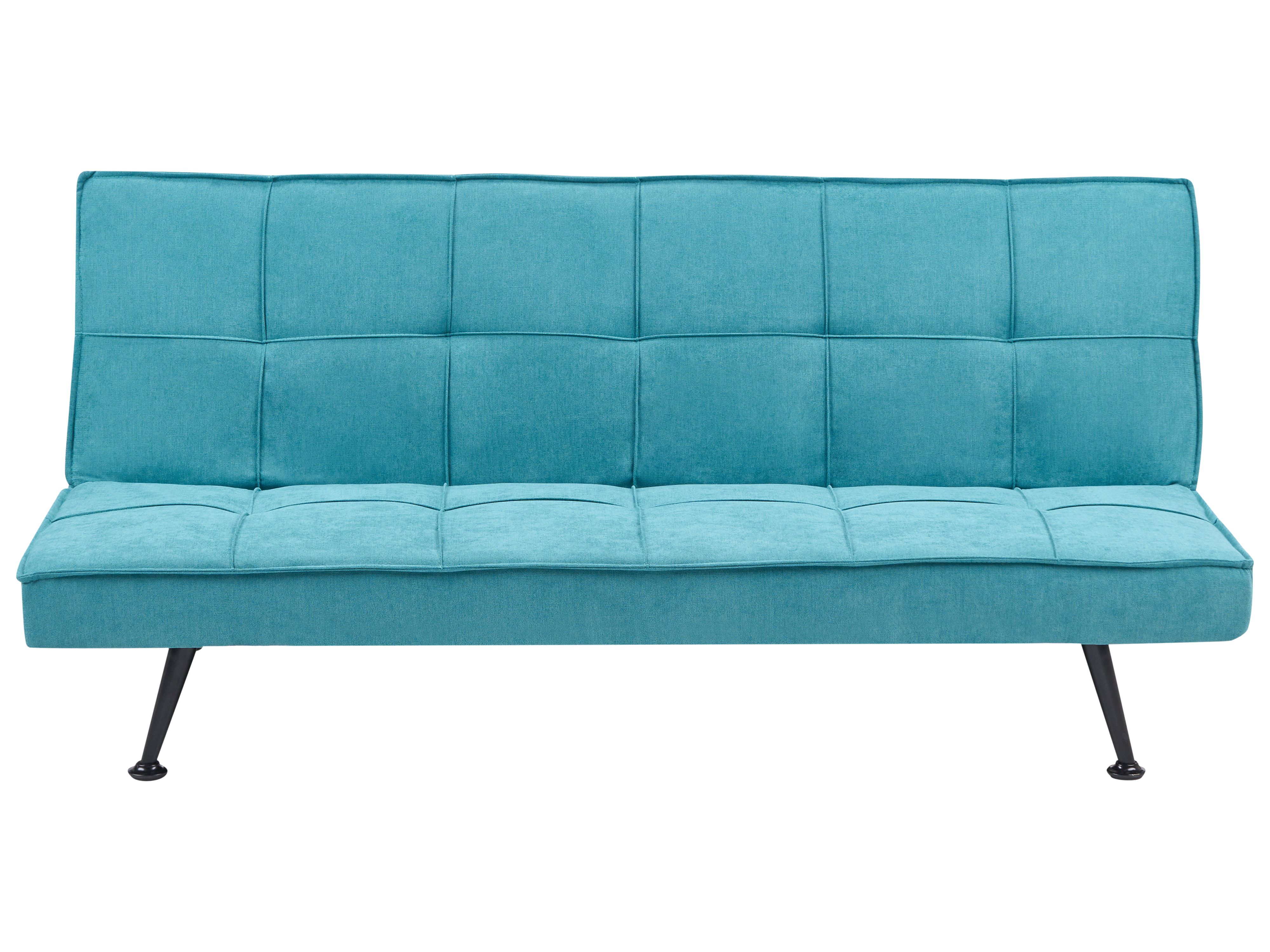 Sofa Bed 3 Seater HASLE Fabric Sea Blue