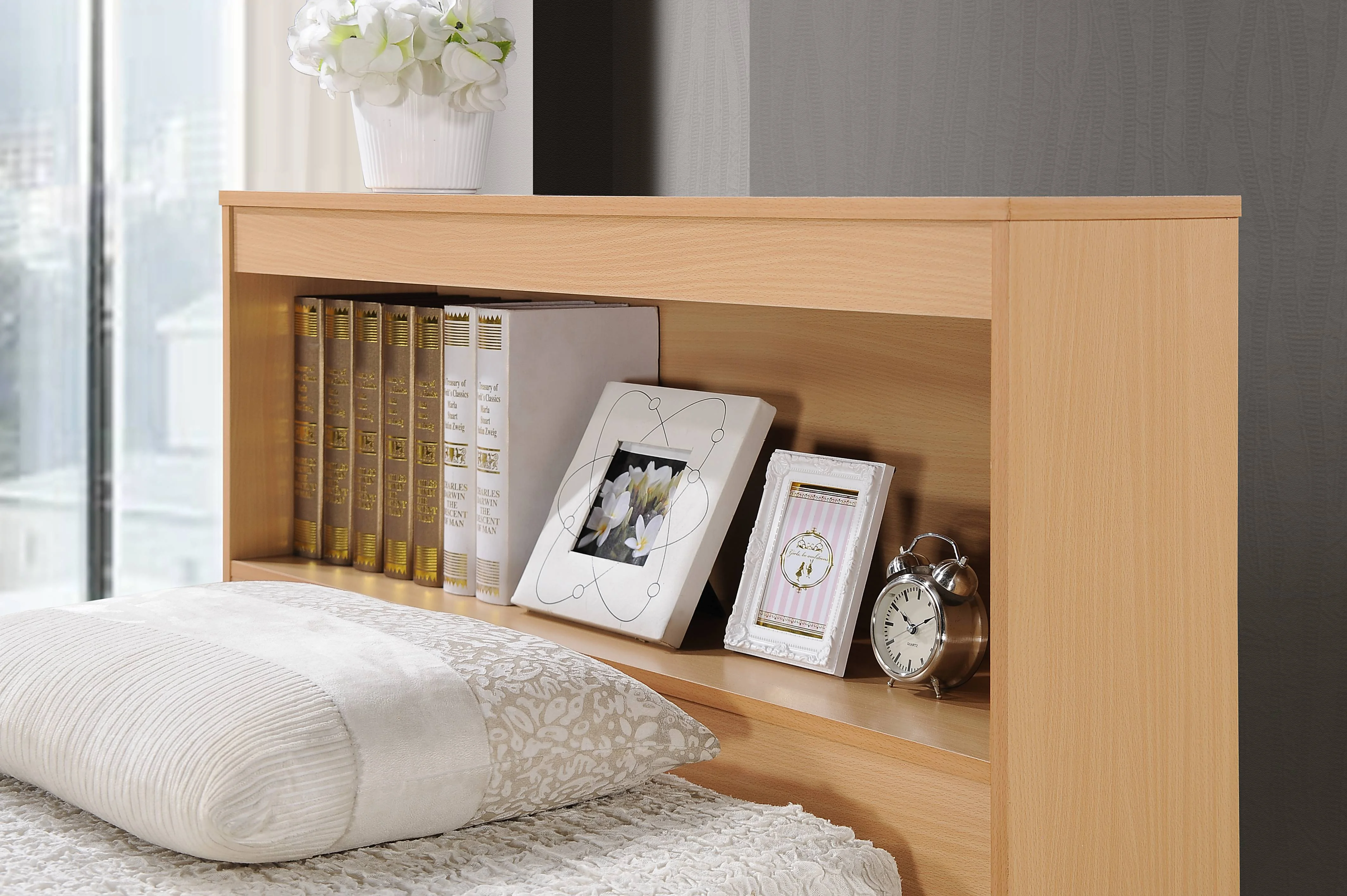 Hodedah Twin-Size Captain Bed with 3-Drawers and Headboard in White - Image 45
