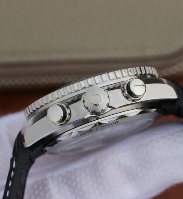 Replica Omega OMF Planet Ocean Master Chronometer Black LiquidMetal Leather Strap A9900 - Top club
