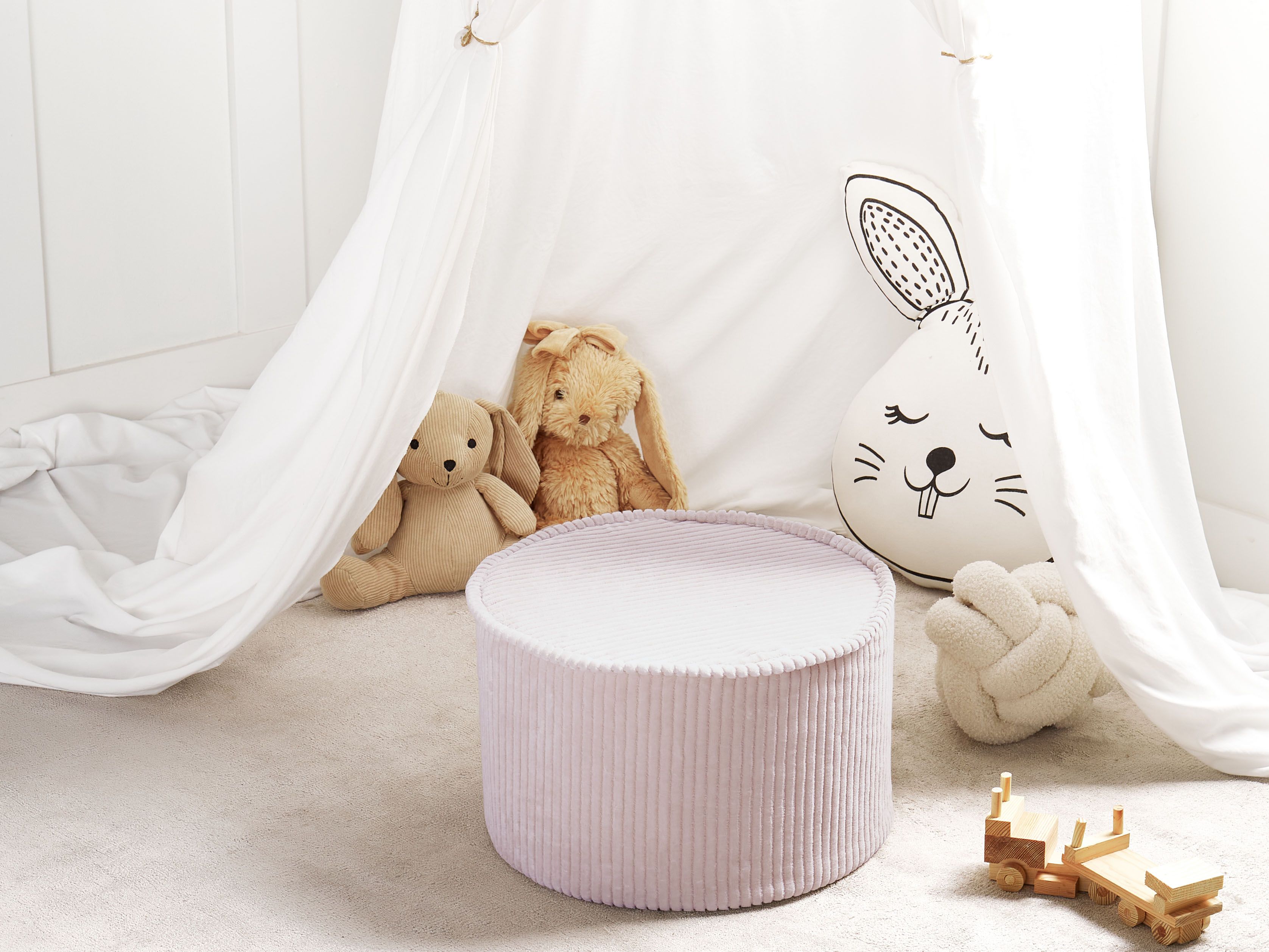 Pouffe ZIKRIA Velvet Light Beige