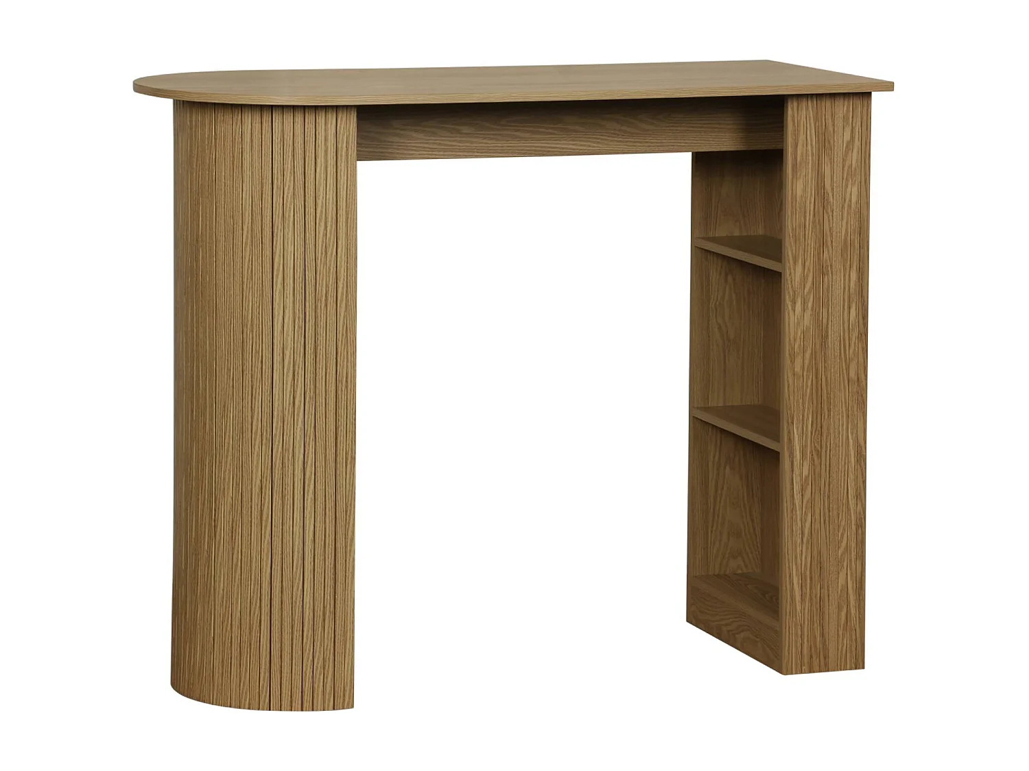 Table bar. table haute de cuisine table d'appoint décor bois avec rangements. 3 étagères. 120 x 55 x 100 cm