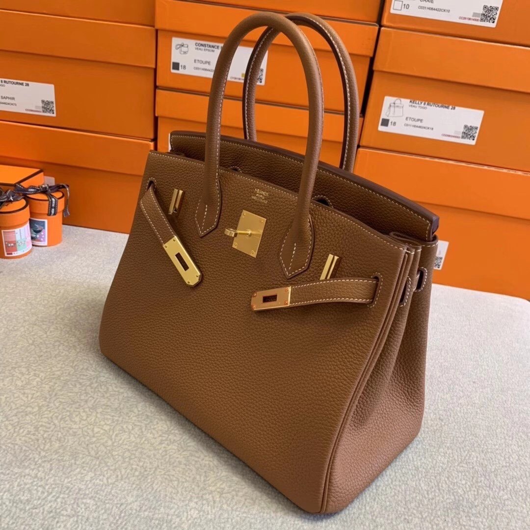 Hermes Birkin 30cm Togo Leather Gold Hardware