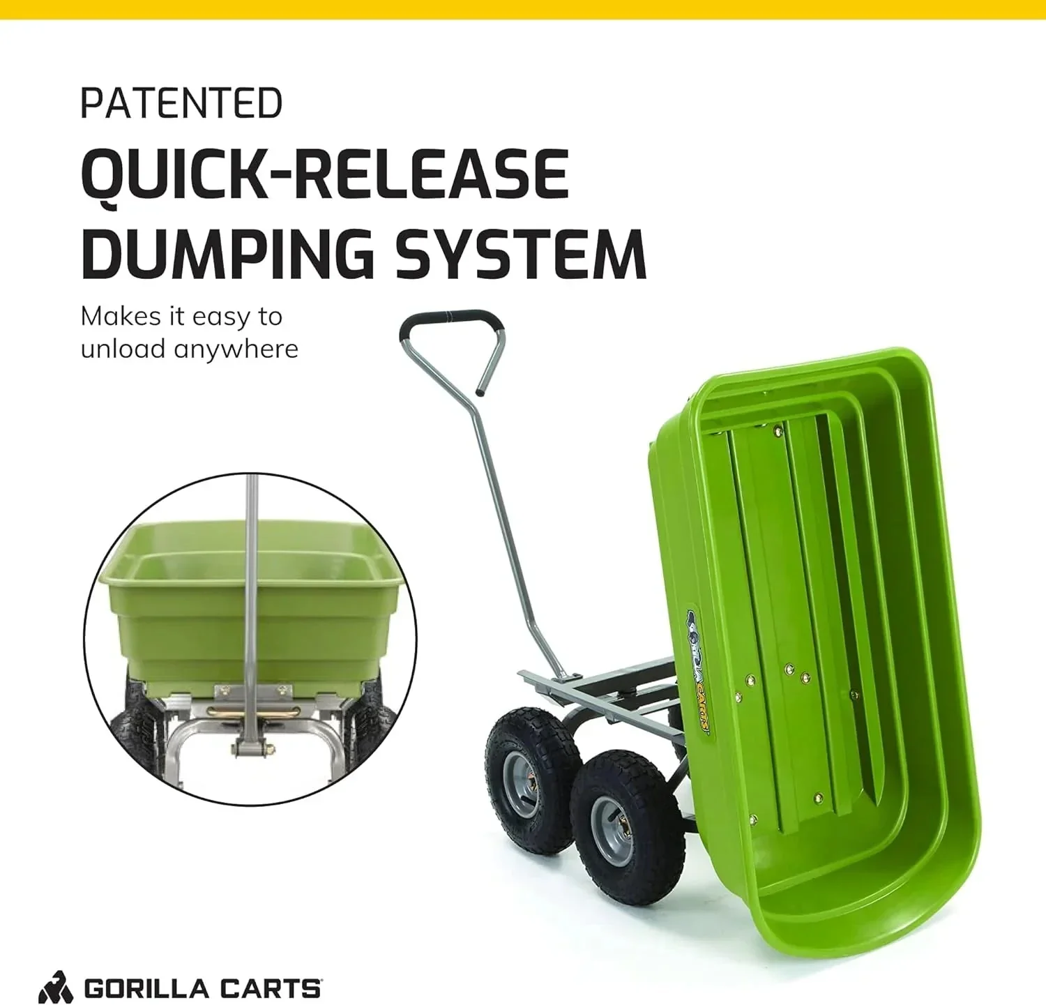 Gorilla Carts Utility Dump Wagon 6 Cubic Feet 1200 lb Capacity Black - GOR6PS - Image 19 Gorilla Carts Utility Dump Wagon 6 Cubic Feet 1200 lb Capacity Black - GOR6PS - Image 19