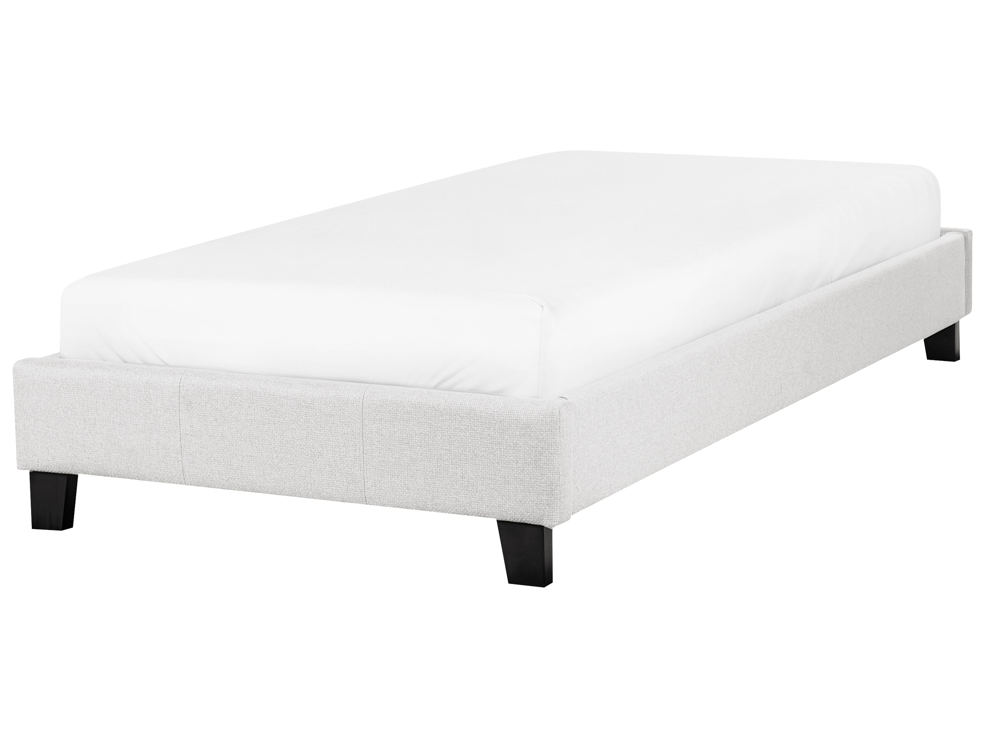 Bed without Headboard Fabric ROANNE 90 x 200 cm (EU Single) Light Grey