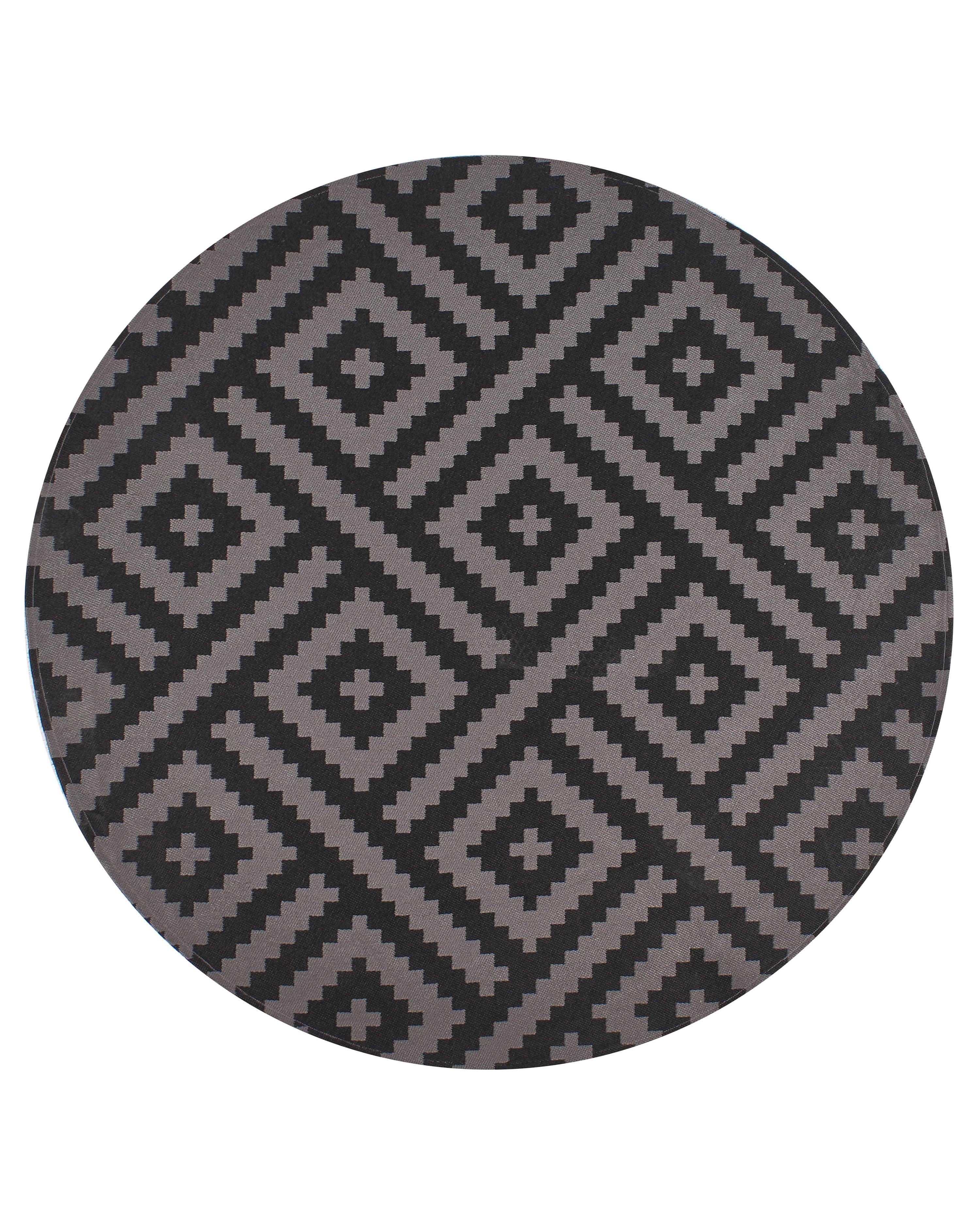 Outdoor Rug AJMER Black ø 120 cm