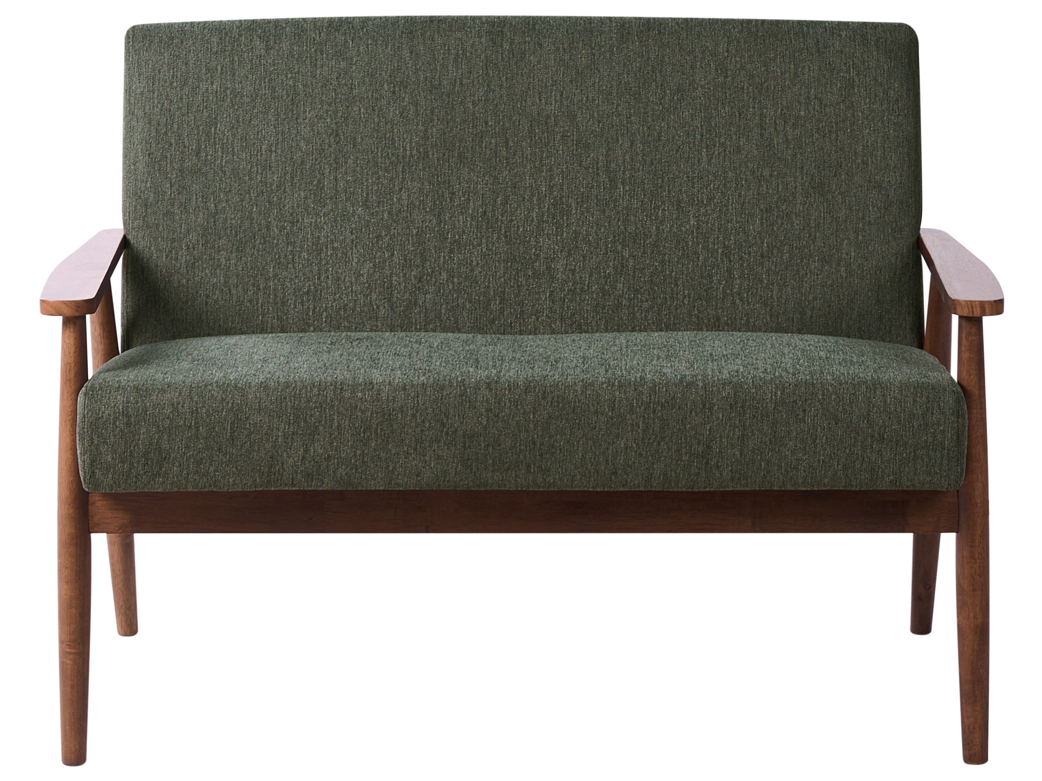Sofa 2 Seater ESRUM Fabric Dark Brown/ Green
