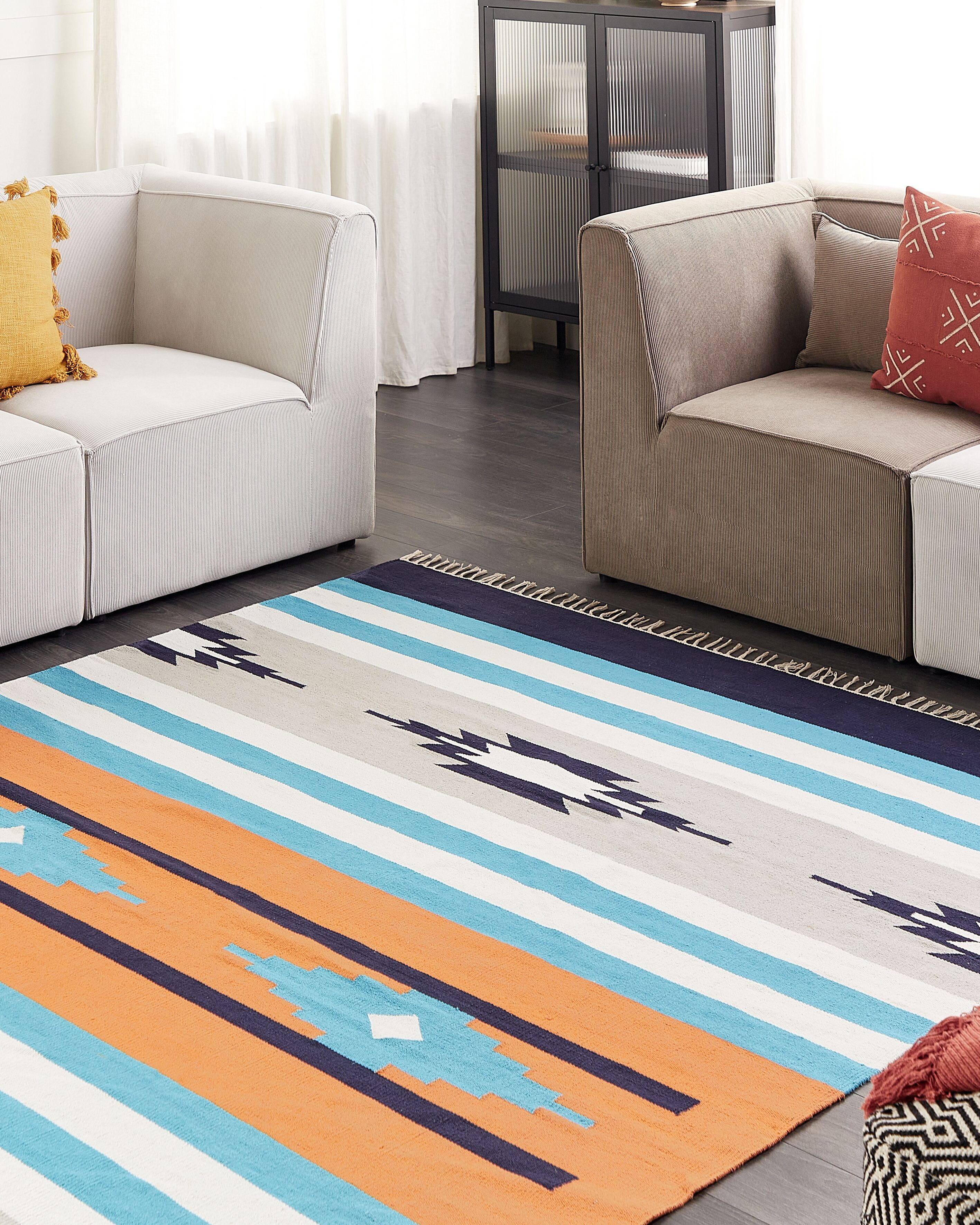 Rug NORATUS Multicolour 200 x 300 cm Cotton Kilim
