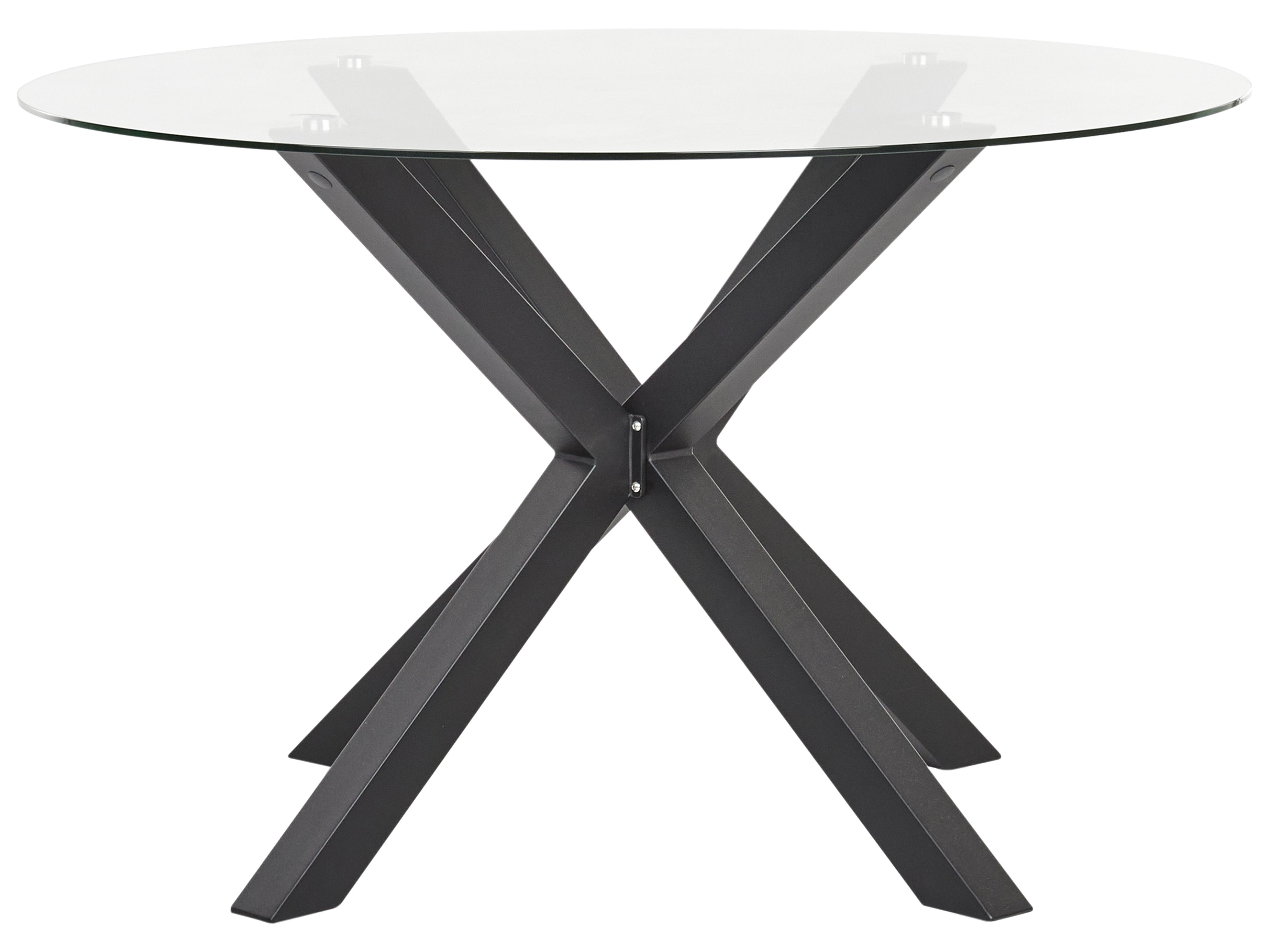 Garden Dining Table MALETTO 120 cm 120 cm Glass Black