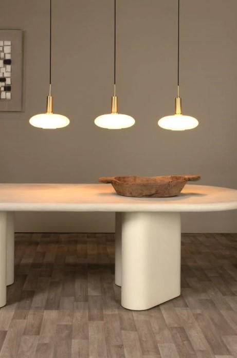 Singala 3 cluster hanglamp lineair opaal messing