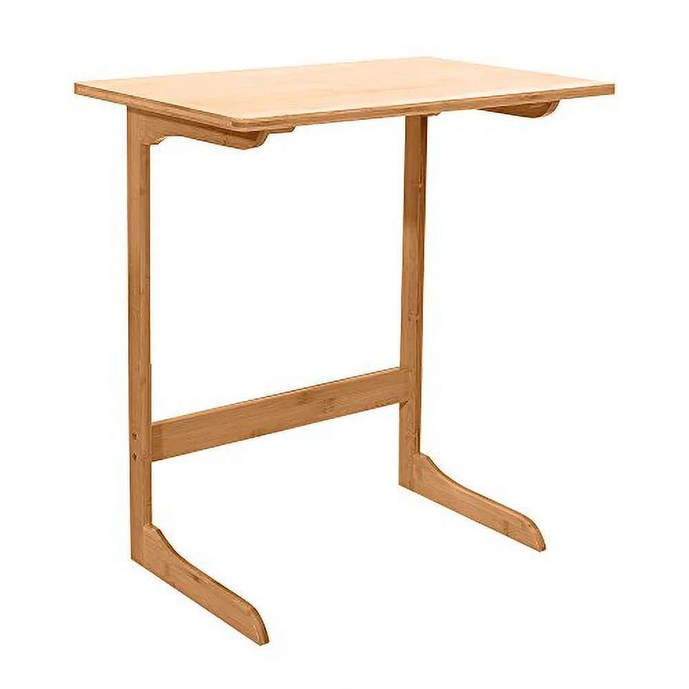 60x40x65cm L-Shaped Bamboo Smart Foldable Desk for Home use TV Tray, Portable Folding Snack Table, Adjustable Sofa Side Table for Breakfast, Bed Table, Foldable Desk for Home use(TV Tray)
