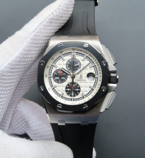 Replica Audemars Piguet JF Royal Oak Offshore 44mm White/Black Dial Rubber Strap A3126 - Top club