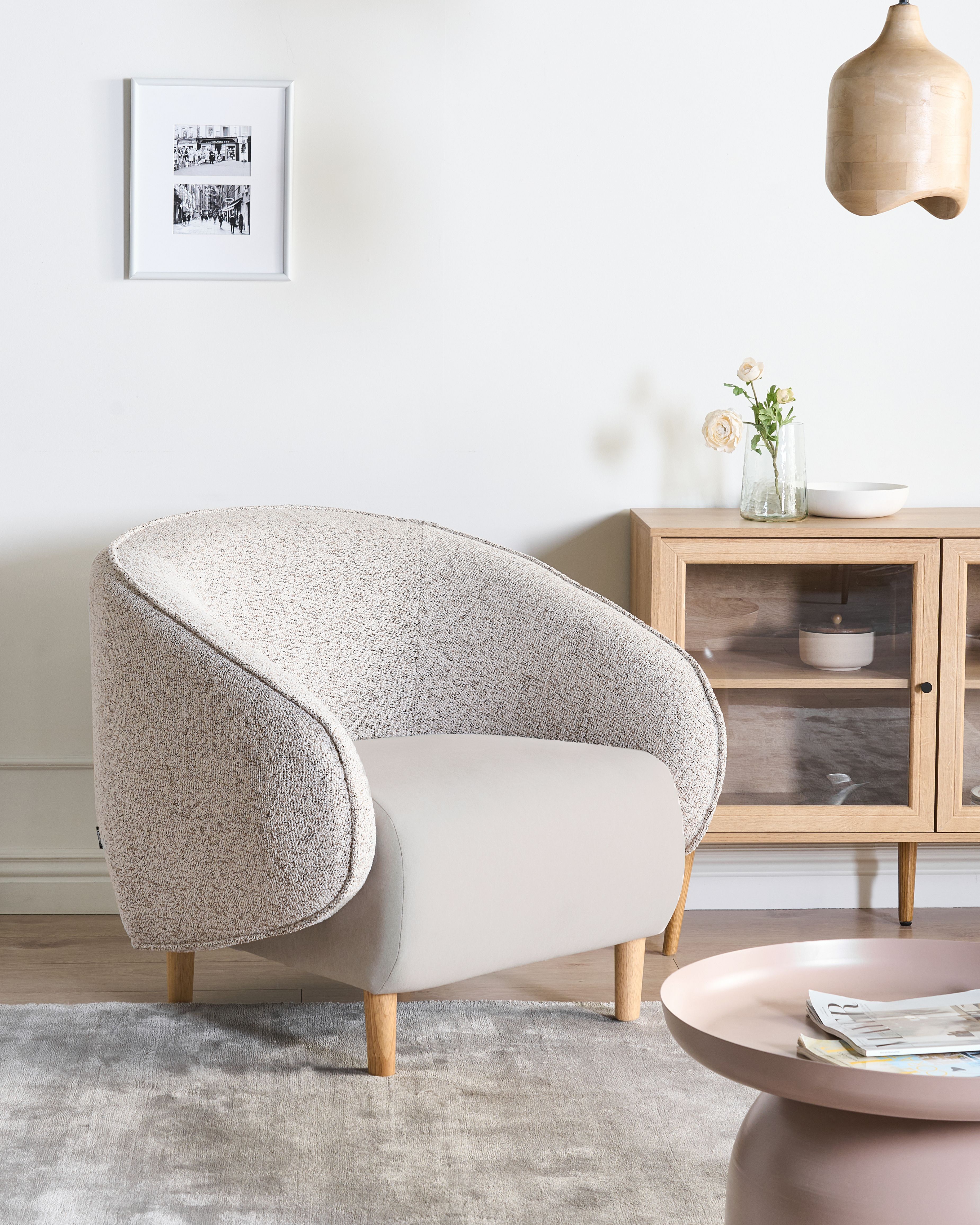 Armchair UMEA Fabric Light Beige