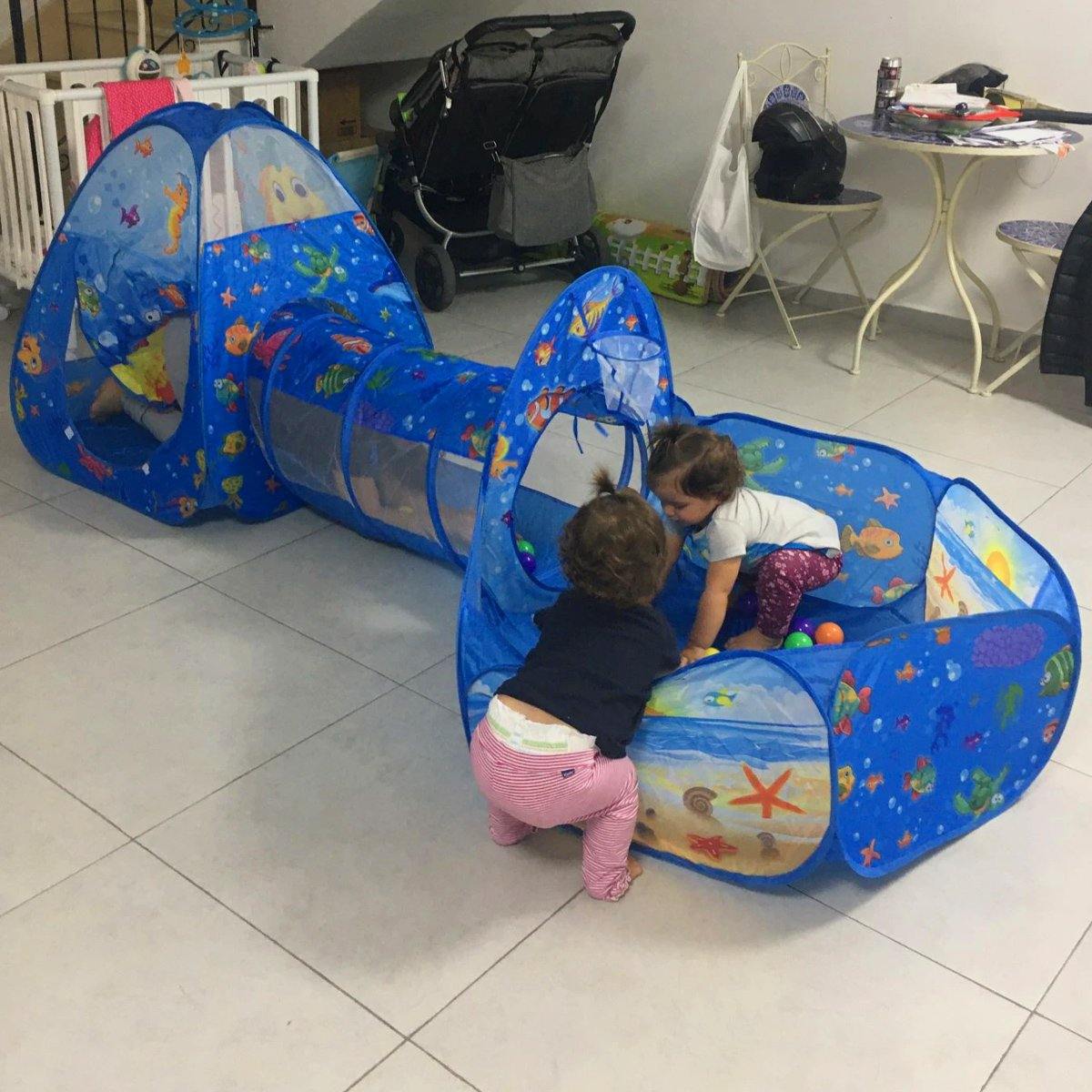 MiniSpeeltuin | 3-in-1 Speeltent, Ballenpoel en Tunnel