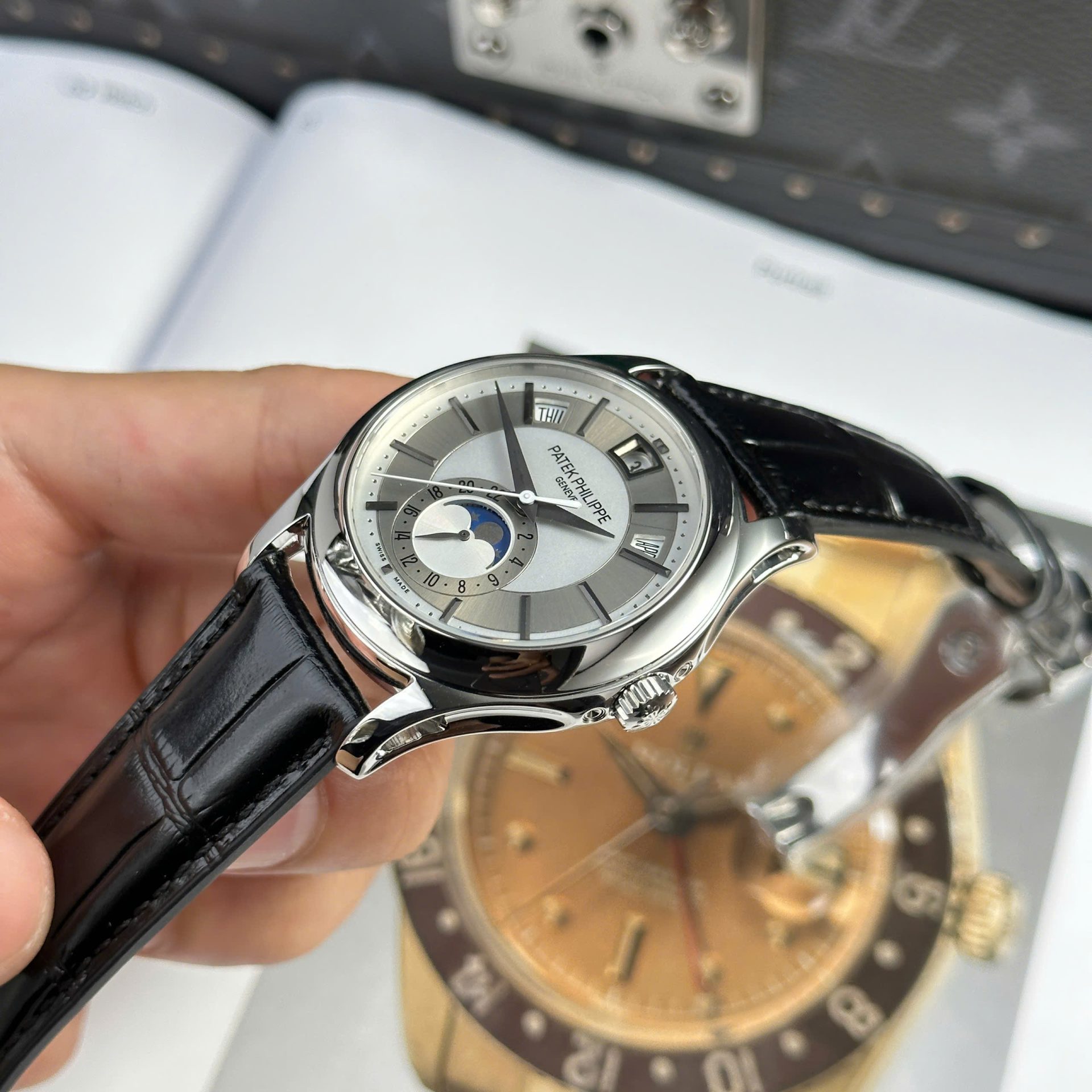 Patek Philippe Complications 5205G Replica Watch Leather Strap 40mm - Top club