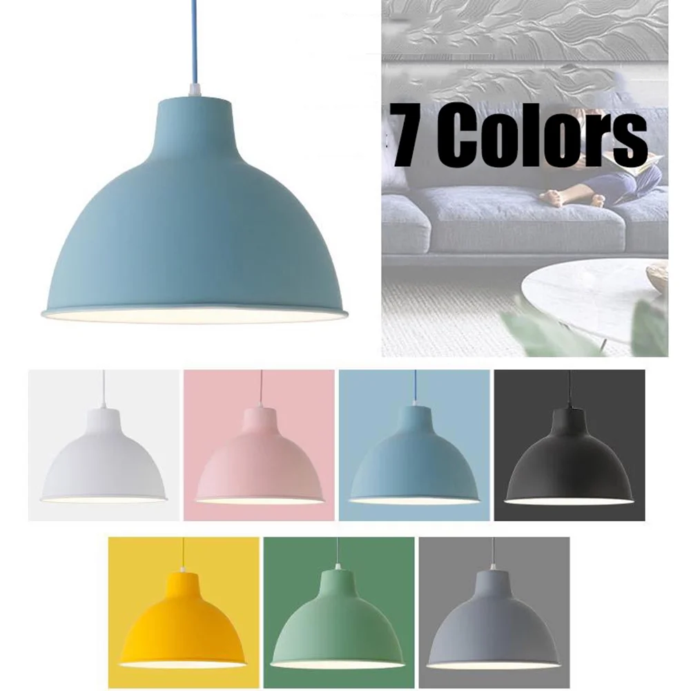 Nordic Style Colorful Metal Pendant Light Fixture for Dining Room Table Minimalism Simple Hanging Lamp Adjustable Height Kitchen Island Pendant Lighting Industrial Ceiling Chandelier