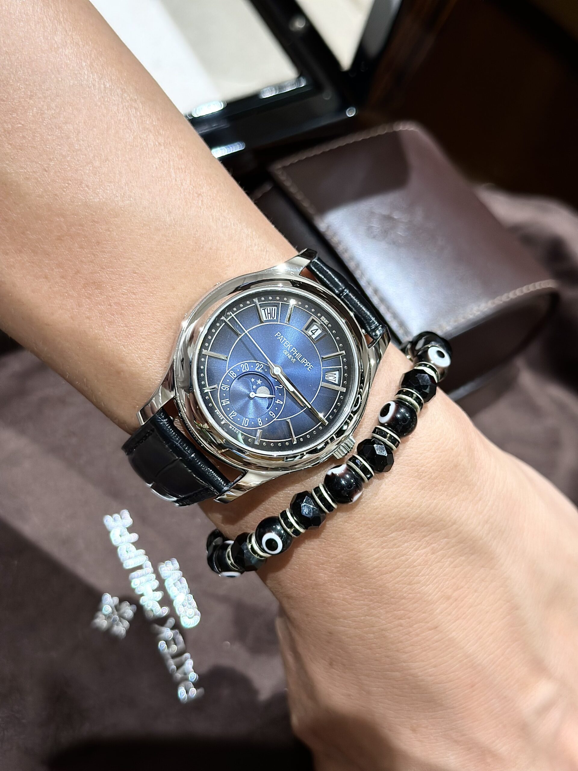 Patek Philippe Complications 5205G Blue Dial Leather Strap Replica 11 Watch 40mm - Top club