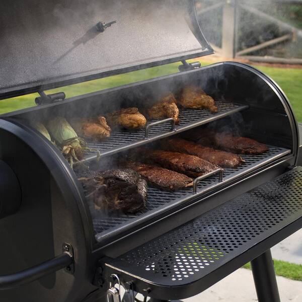 Grand Champ Charcoal Grill and Offset Smoker in Black - Image 5
