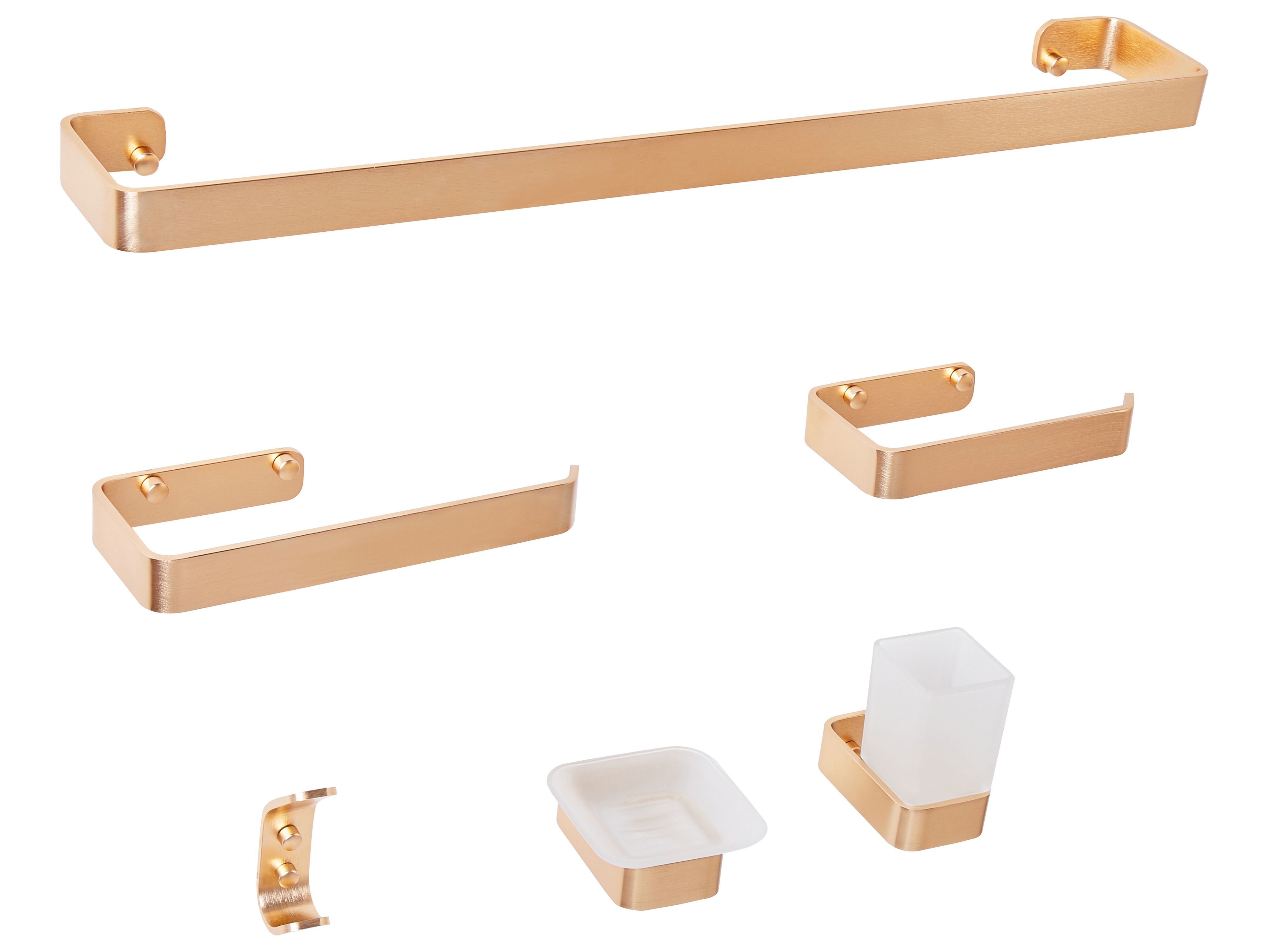 6-Piece Bathroom Hardware Set ZORRITOS with Towel Bars and Hooks Metal Gold