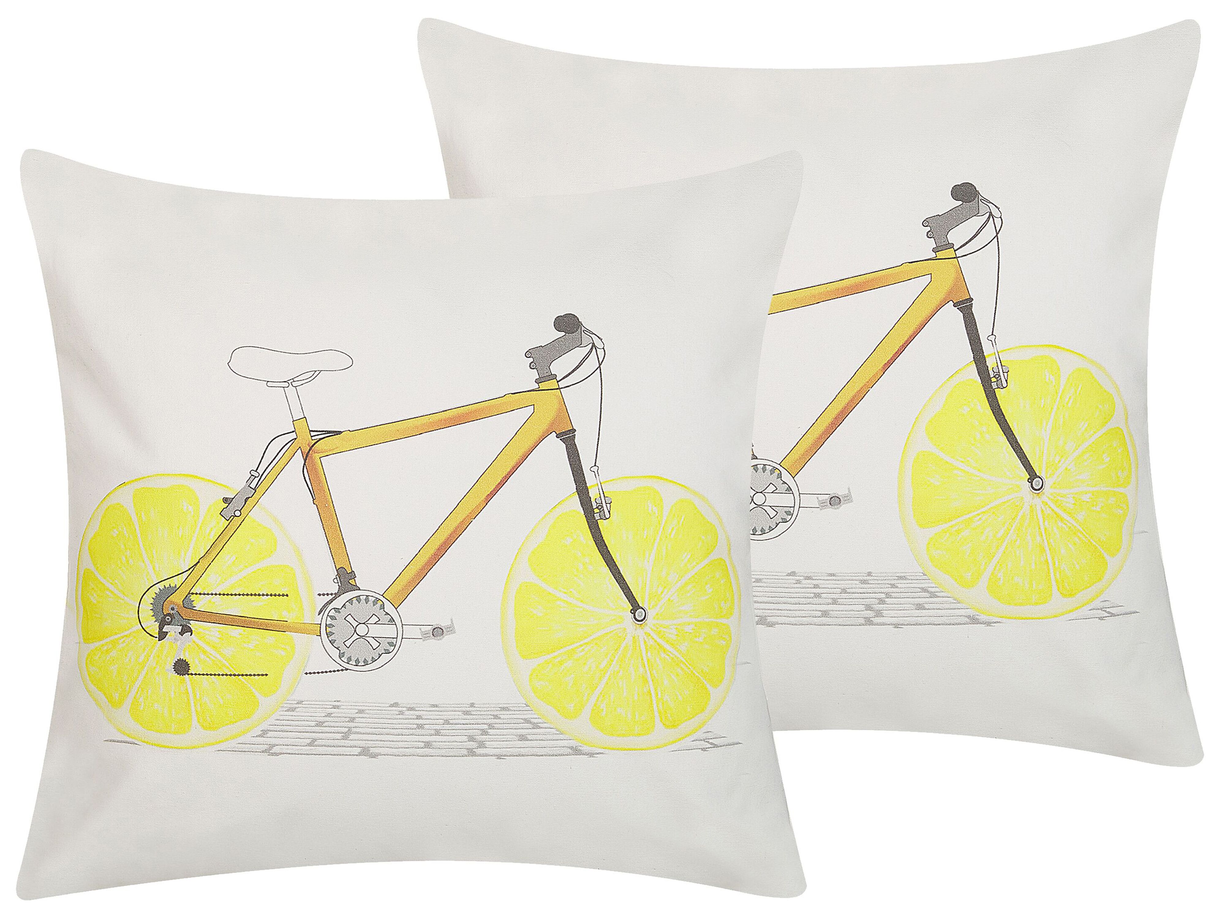 Set of 2 Decorative Cushions RUSCUS Cotton 45 x 45 cm White Abstract Pattern