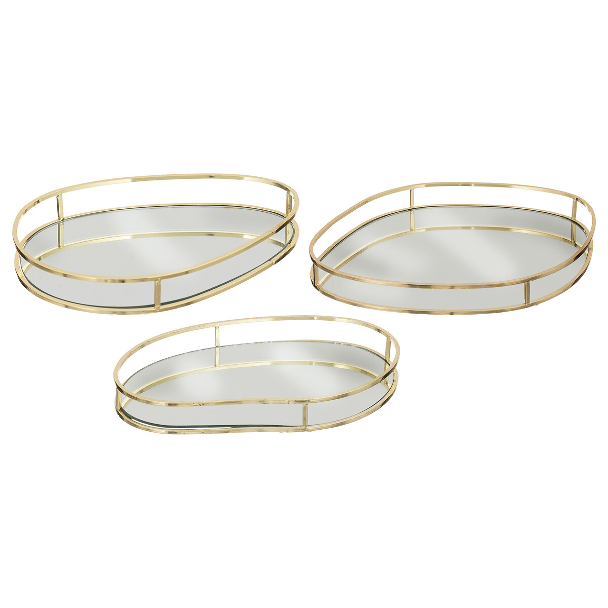 Set of 3 trays Metal, l.23,5/27/30 cm