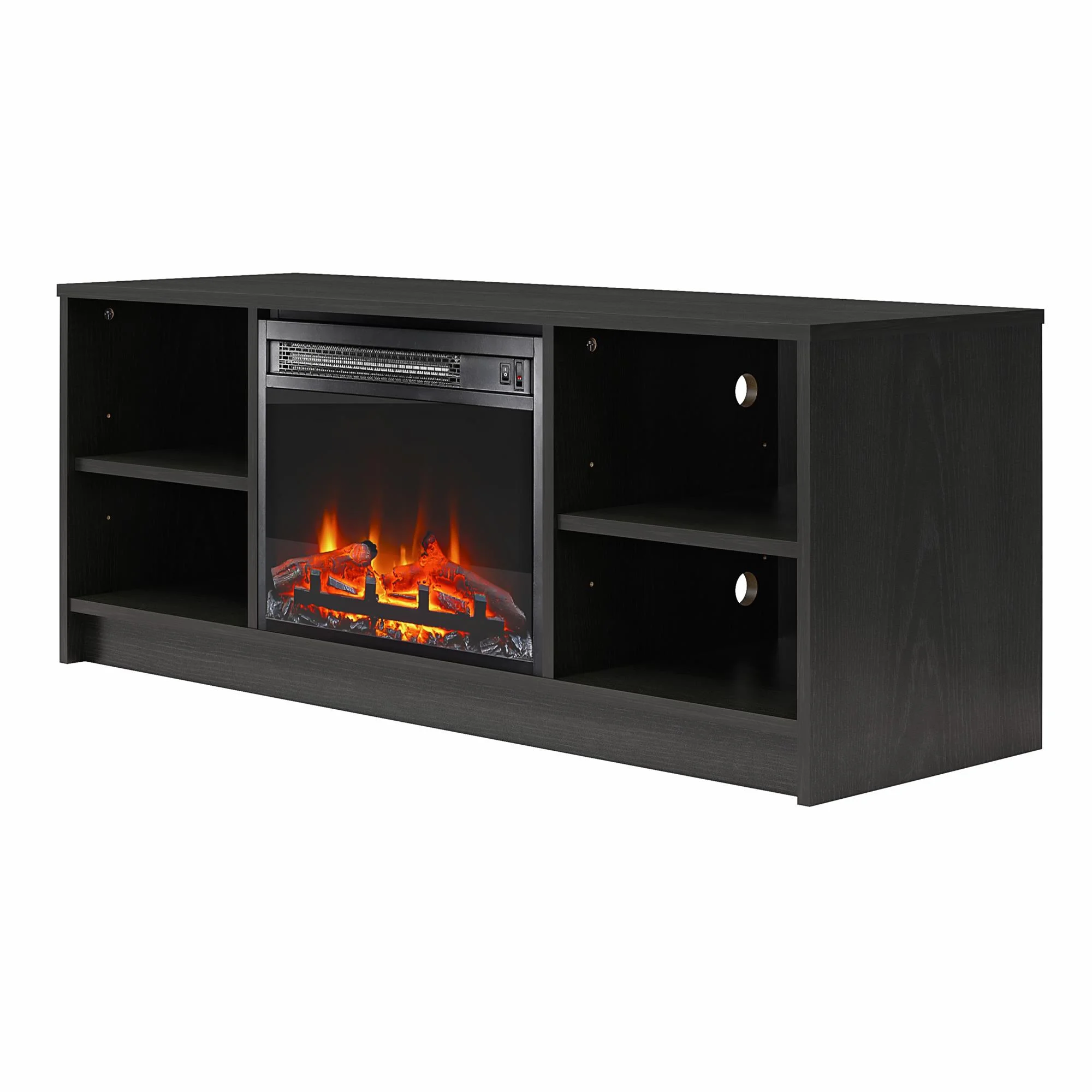 Mainstays Fireplace TV Stand, for TVs up to 55", Black Oak - Image 8