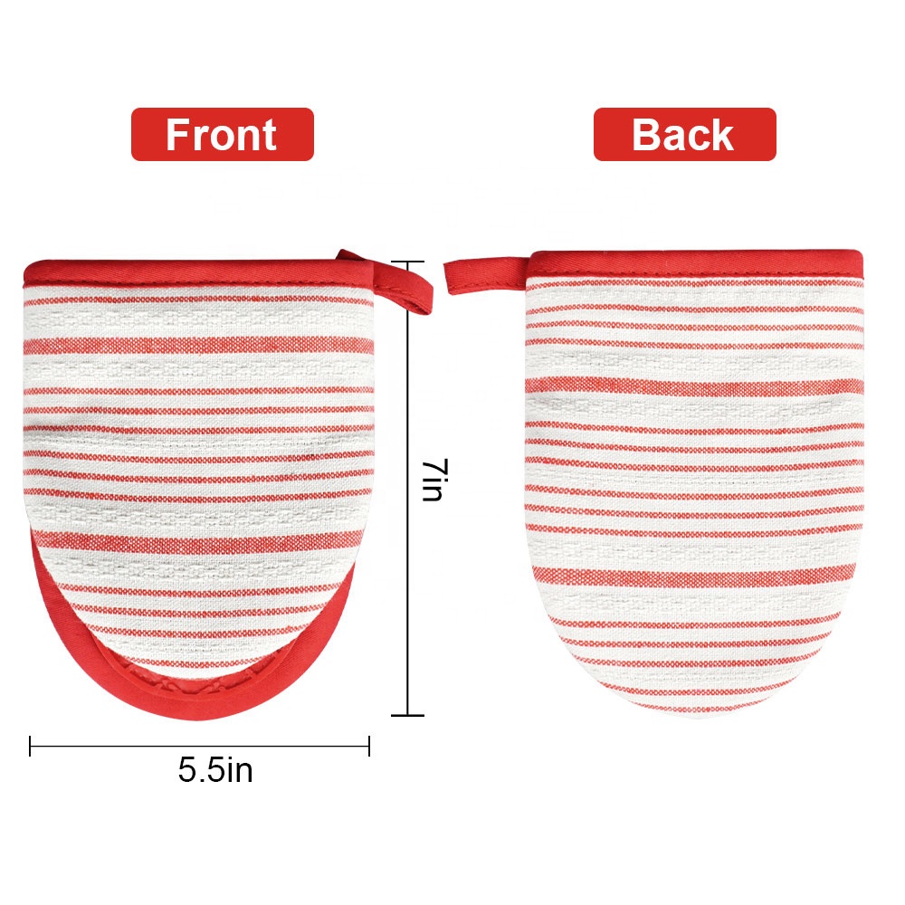 Printed Kitchen Pot Holder Oven Mitts Sets Cooking Gloves Chef Cotton Heat Resistant Long Silicone Oven Mitts Set
