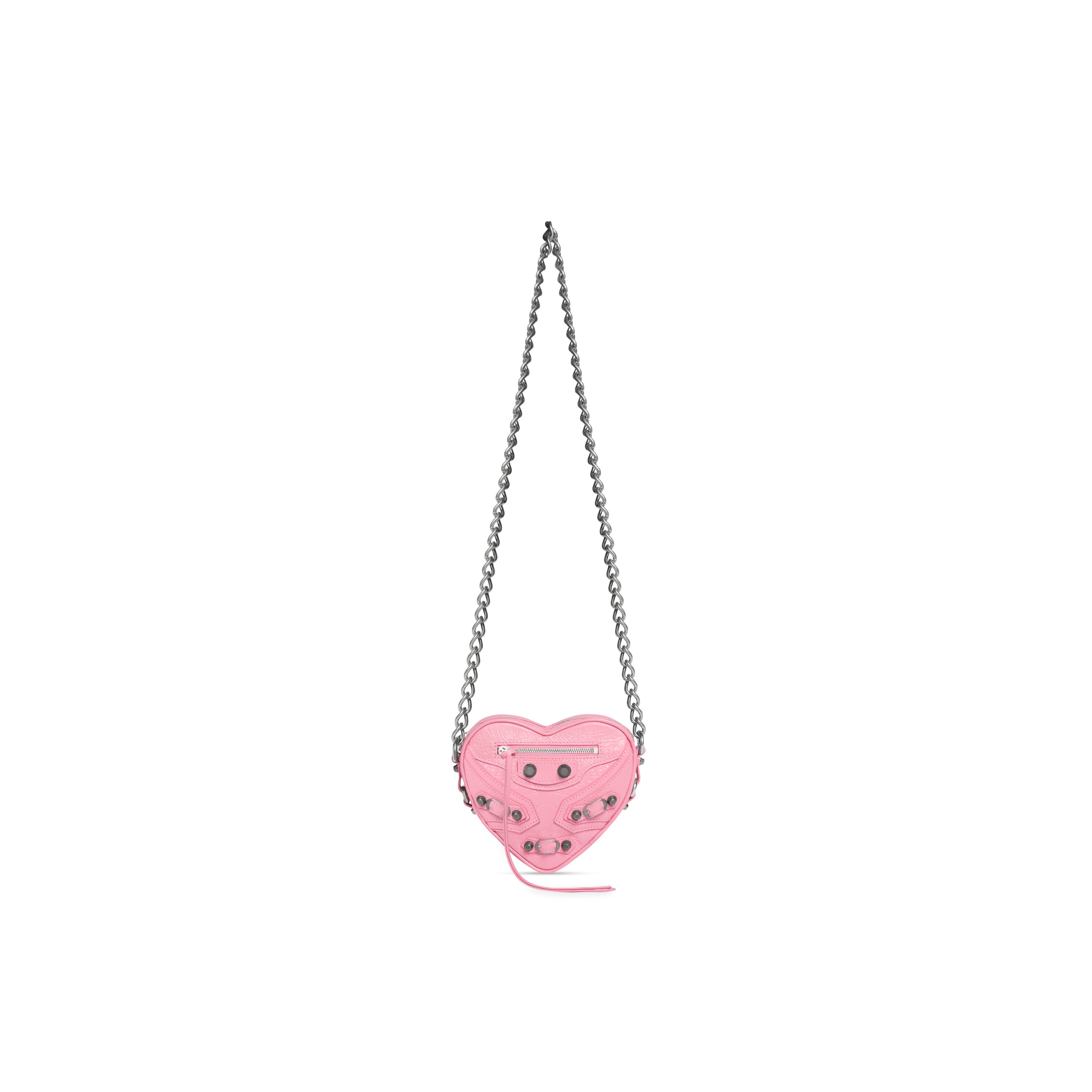 WOMEN'S LE CAGOLE HEART MINI BAG IN PINK - Replicaclubs