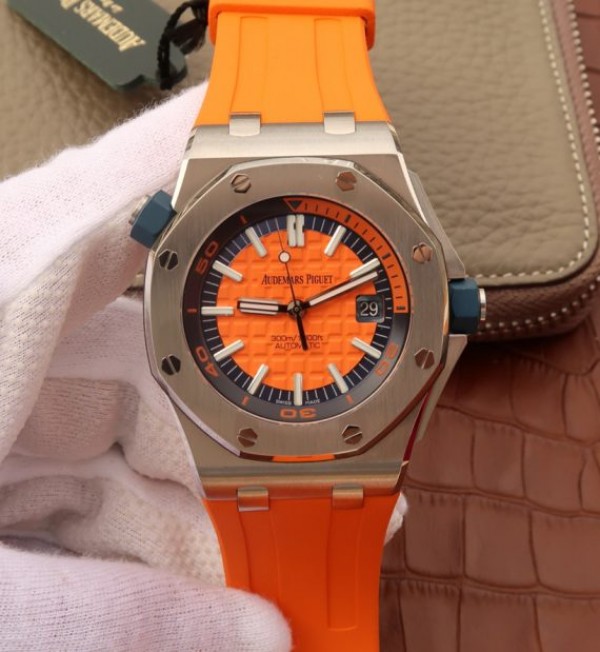 Replica Audemars Piguet JF Royal Oak Offshore Diver 2017 Orange 15710 Rubber Strap A3120 - Elite Watch Atelier
