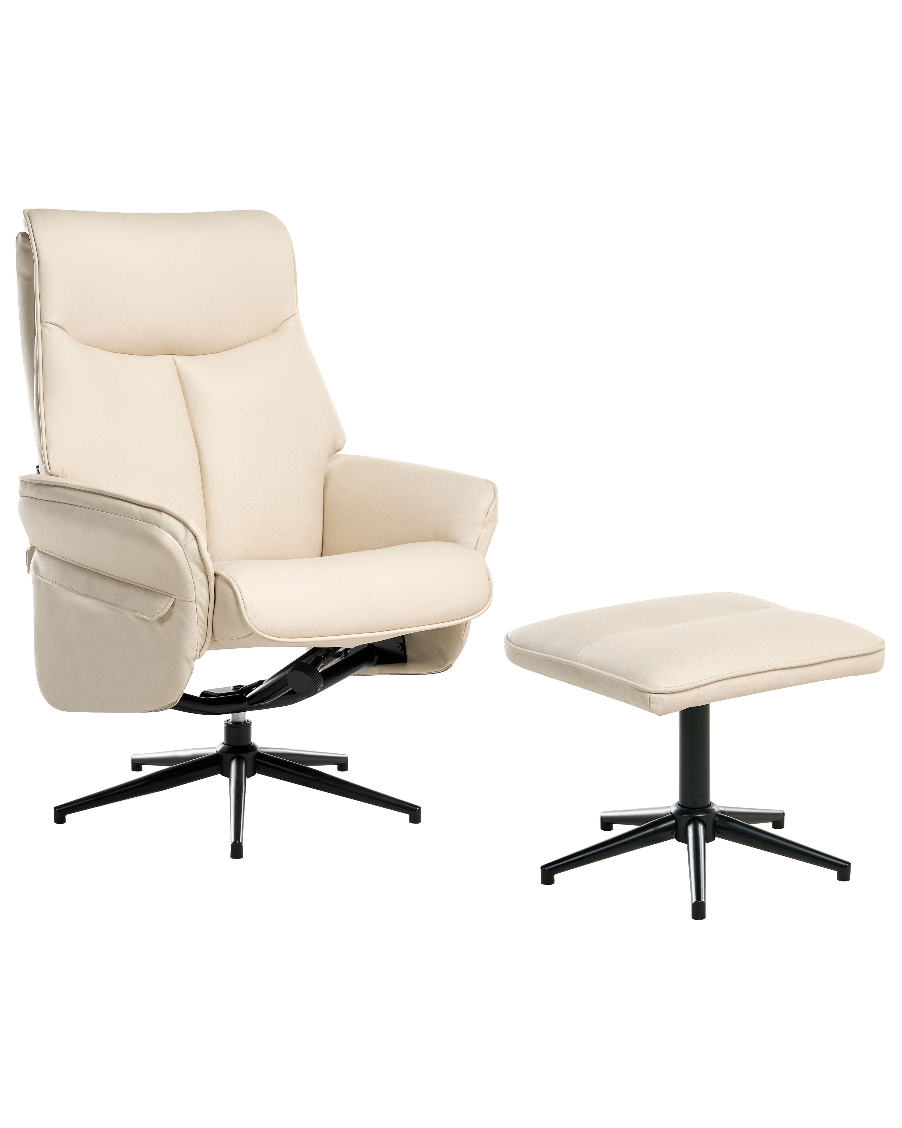 Recliner Chair ERATO Faux Leather Light Beige