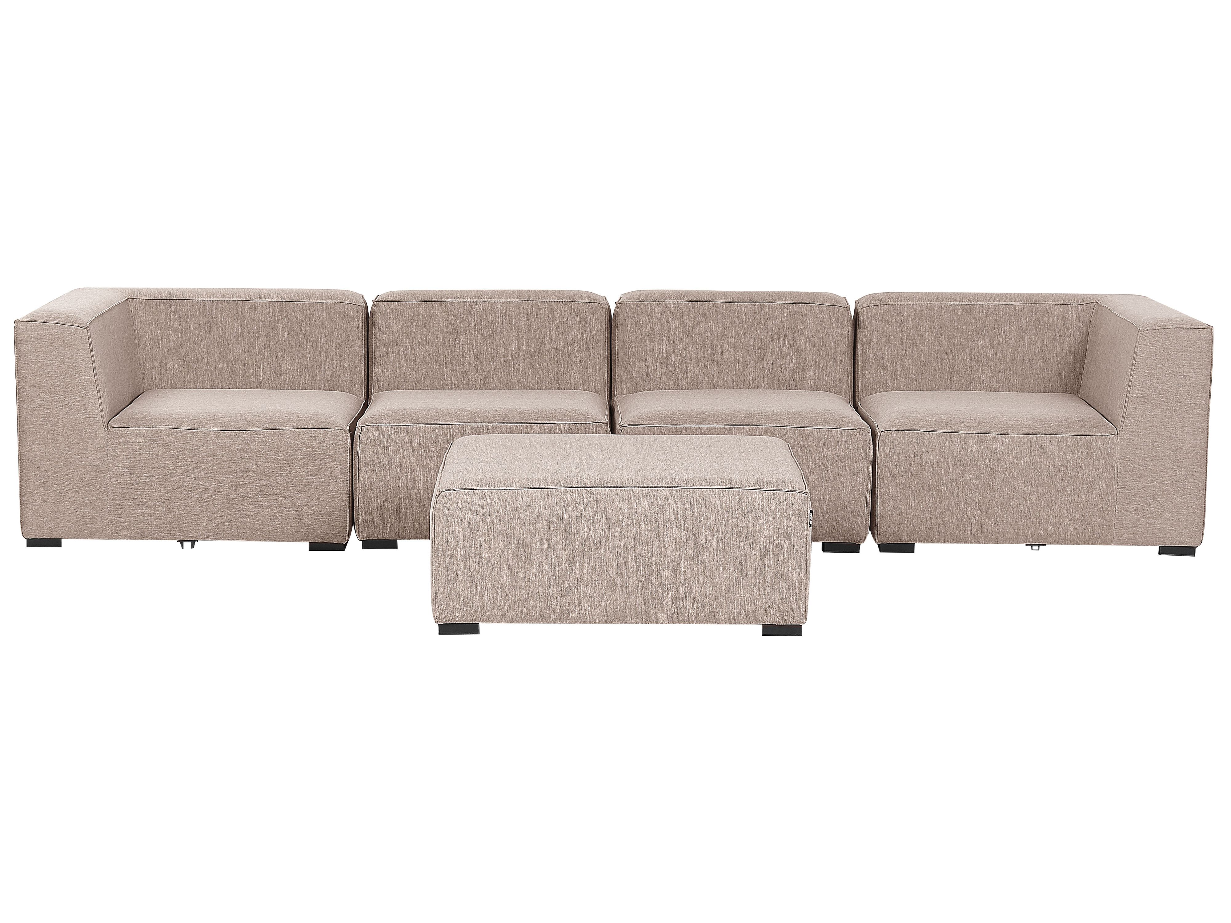 Garden Sofa with Ottoman 4 Seater AREZZO Modular Beige
