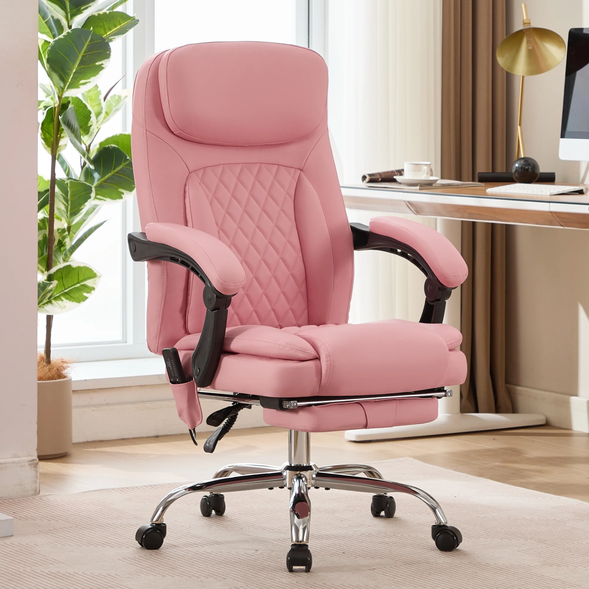 JONPONY Big and Tall Office Chair 500LBS Executive Office Chair Massage and Footrest Ergonomic Computer Desk Chair Reclining High Back Leather Office Chair Lumbar Back Support Swivel Rolling,Black - Image 30