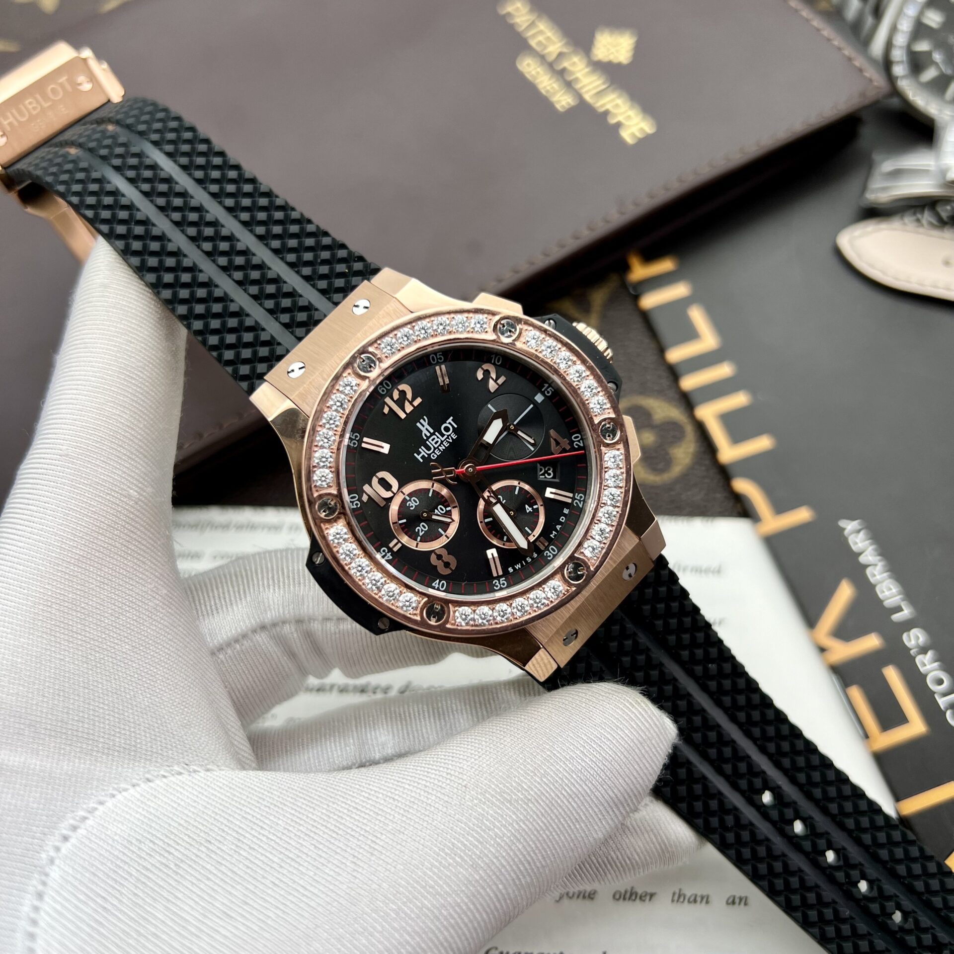 Hublot Fake Watch Big Bang King Gold Choronograph Rubber Strap 44mm - Top club
