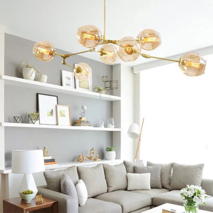 Sputnik Hanglamp met Glazen Bubbels - moderne uitstraling - unieke bubbels - sfeervolle verlichting -
