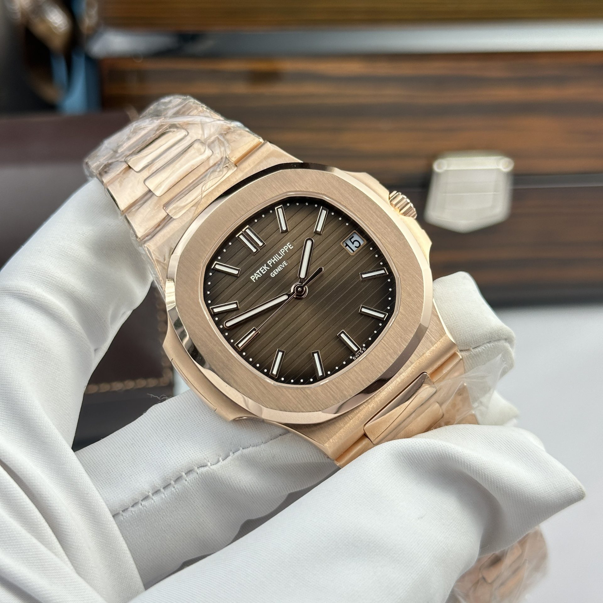 Patek Philippe Nautilus 5711 Refined Full Options Customs 18K Gold Wrapped 40mm - Elite Watch Atelier