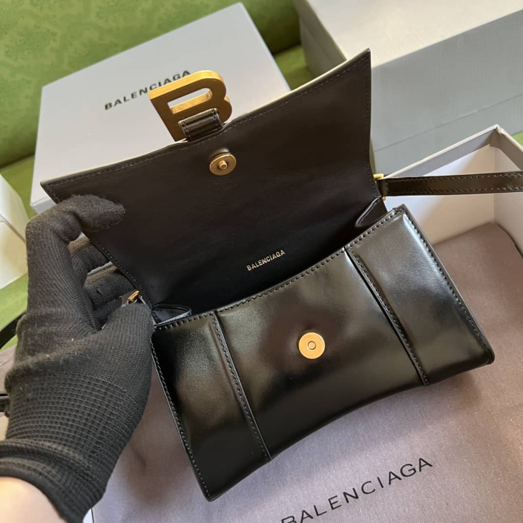 Balenciaga Hourglass Leather Top Handle Replica Bag - Replicaclubs