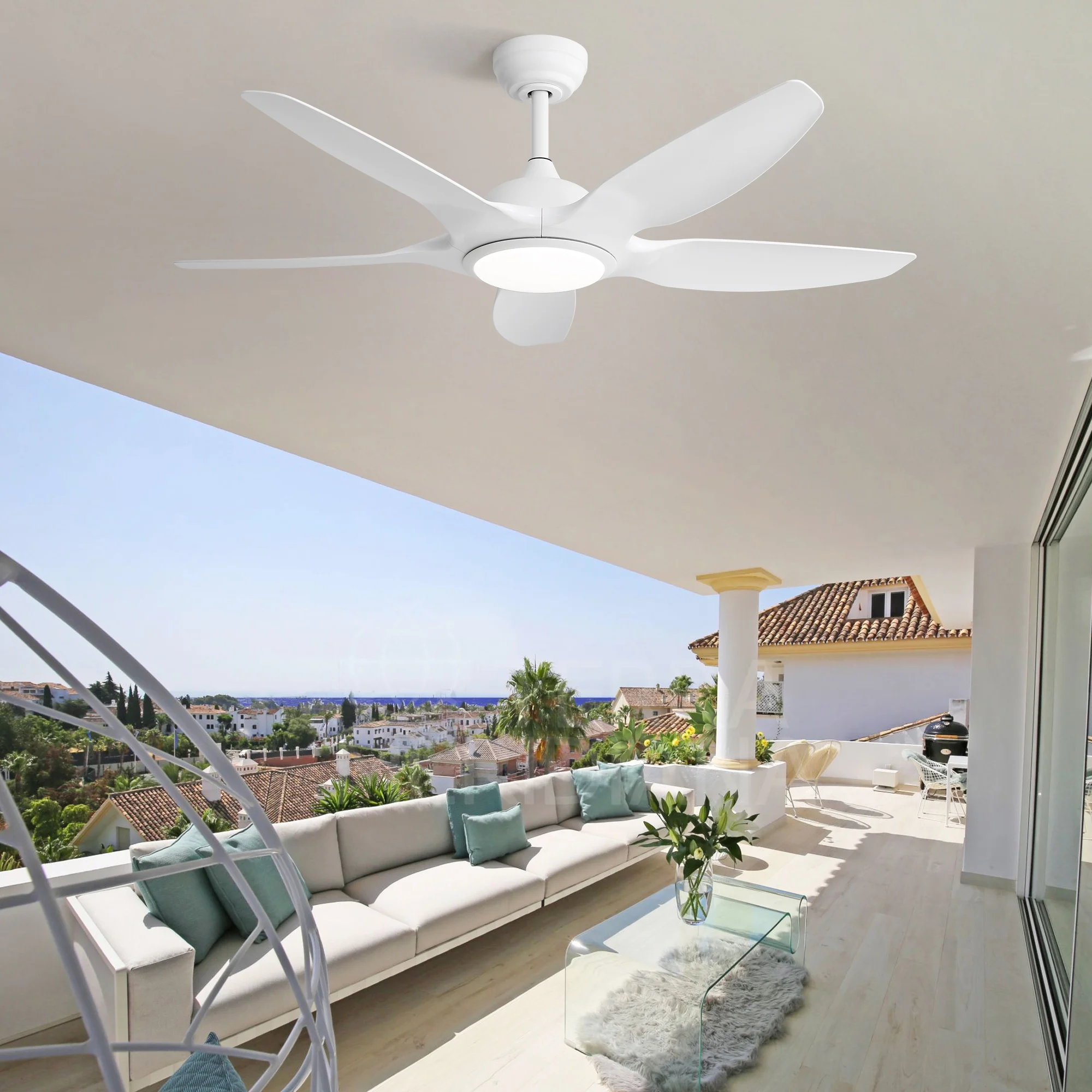 Sofucor 48-Inch Modern Ceiling Fan with LED Dimmable Lights, Remote, Reversible, 3CCT, Quiet 6 Speeds