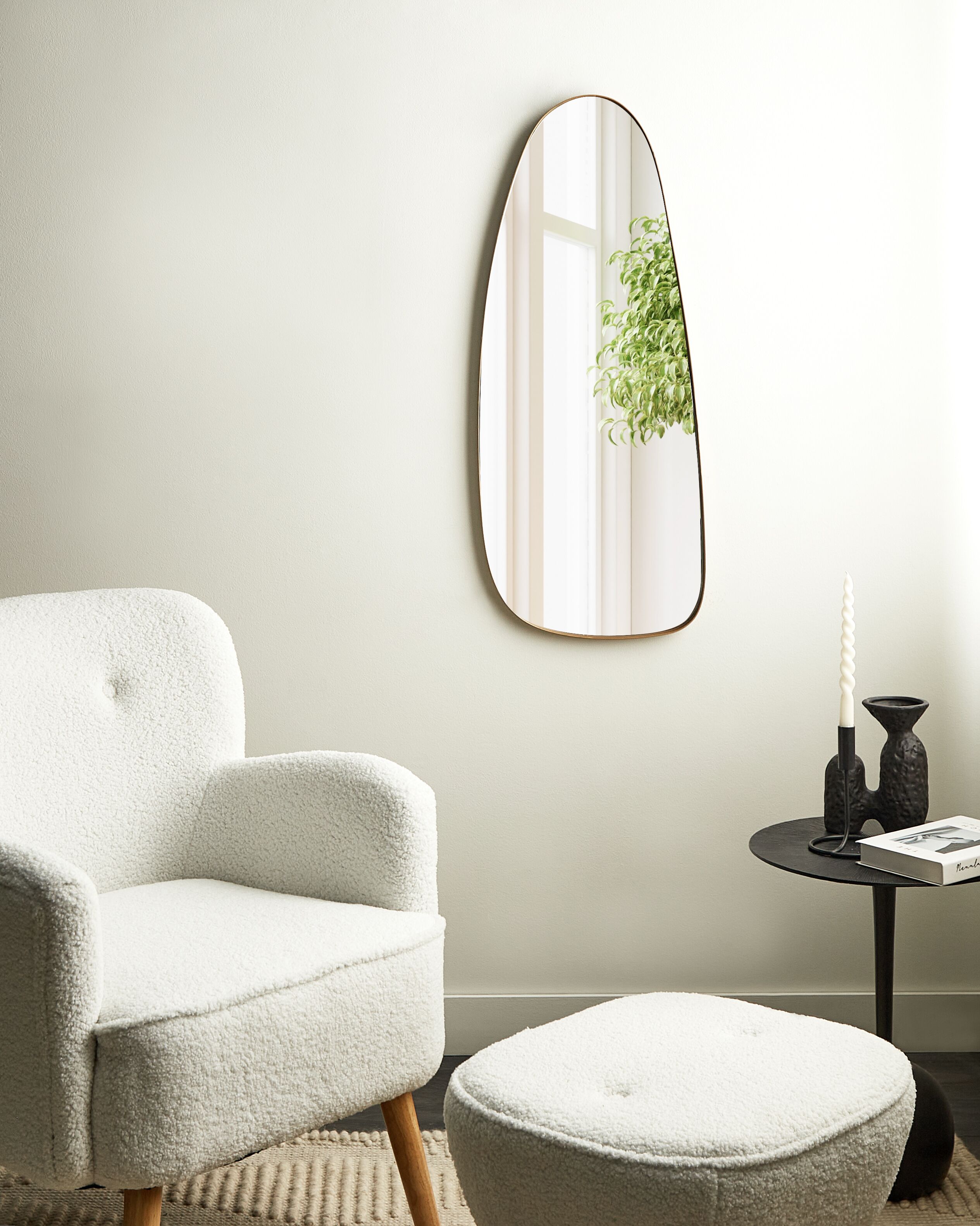 Wall Mirror CERGY 39 cm 95 cm Metal Gold