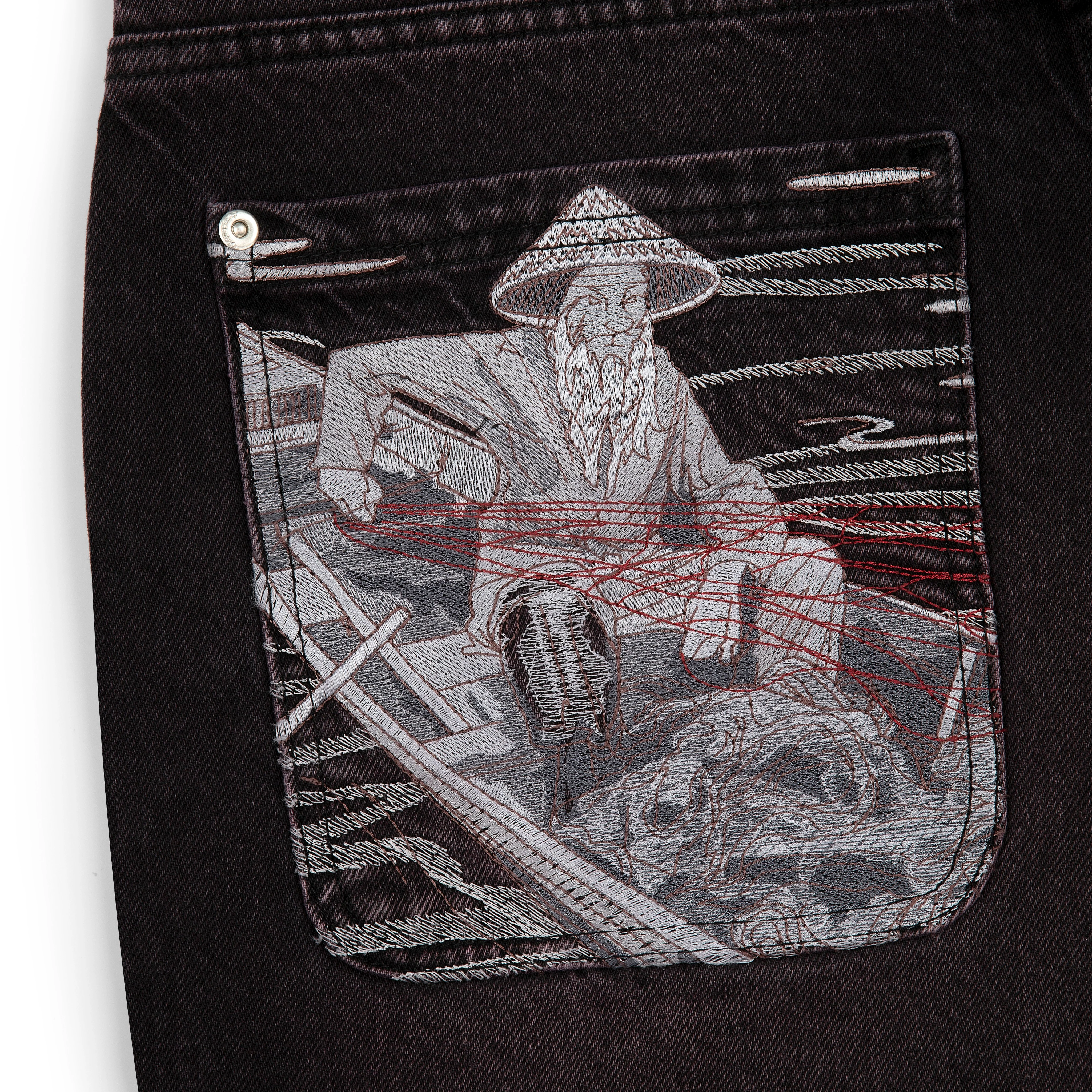 "lotus" denim black purple tint